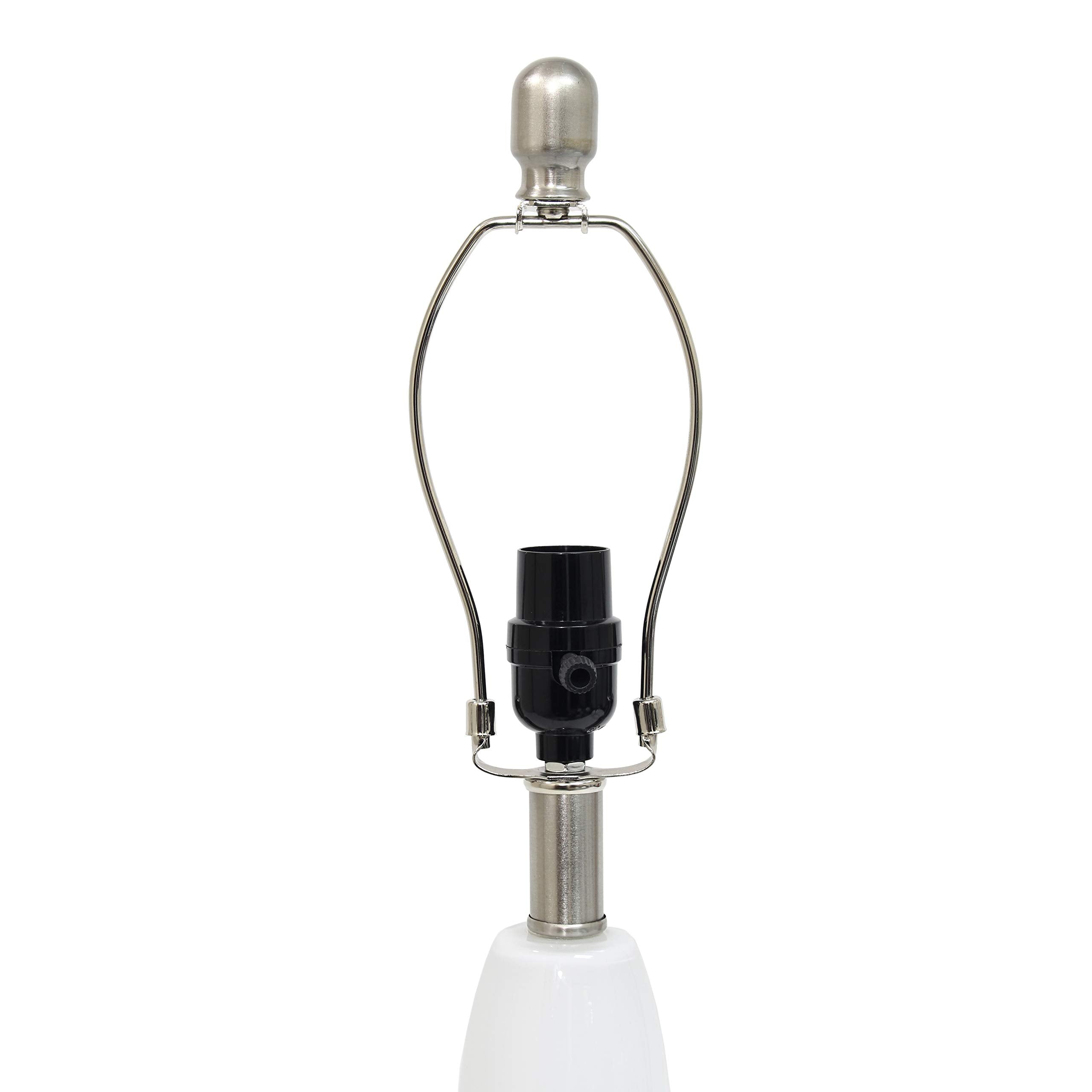 Elegant Designs LT3315-WHT Contemporary Glass Table Lamp, White, Curved Design