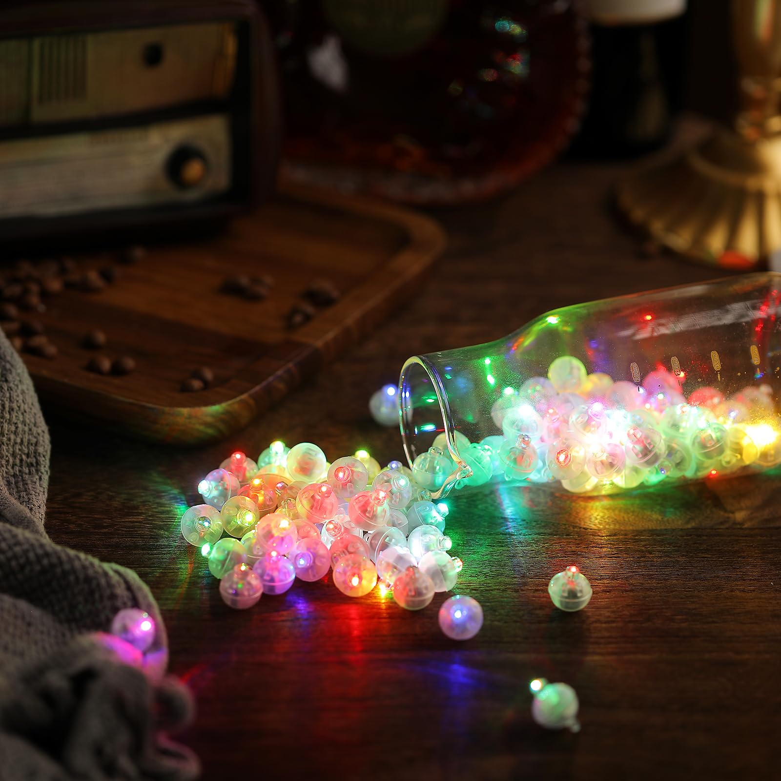 Aogist 50Pcs Multicolor Balloon Lights,Long Standby Time Waterproof Mini Light,Battery Powered,Round Led Ball Lamp For Latex Bal