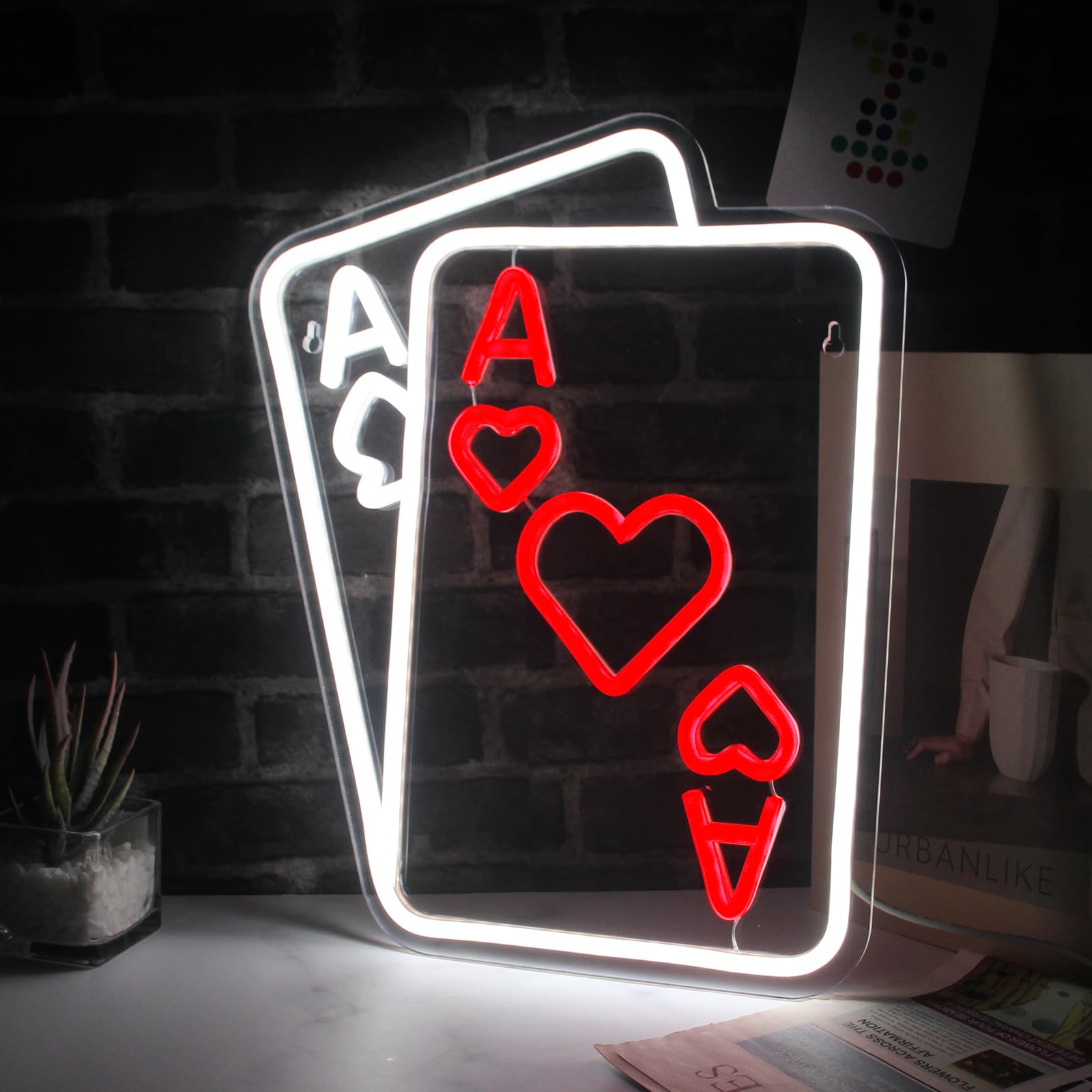 LeDigPig LED Neon Sign for Wall Decor, board-style-Red Acrylic, Dimmable, Model StaryLightz-board-style
