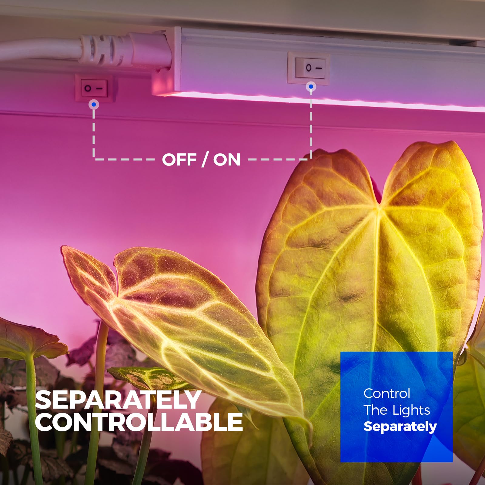 Barrina T5 Grow Lights, Full Spectrum LED Bulbs, 80W, 2ft, Aluminum, Pink, 8-Pack, Model INWT504005650Fc