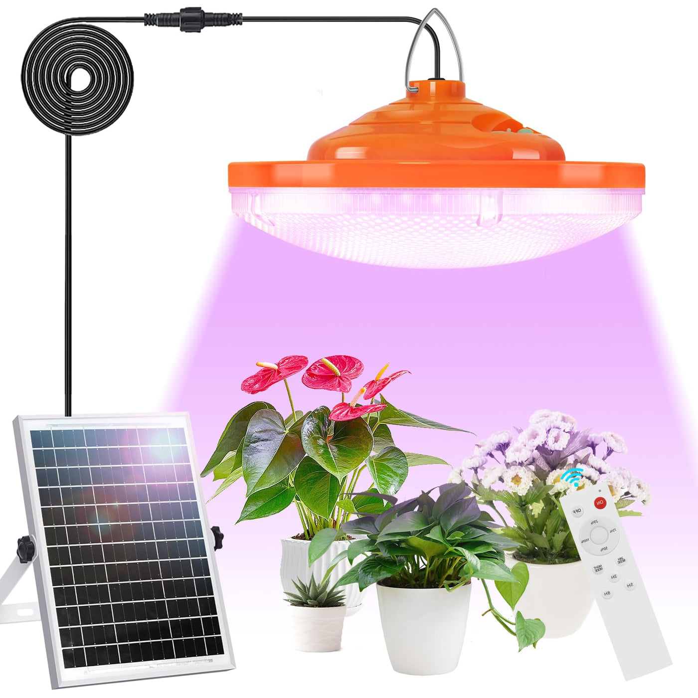 portable grow lights for indoor plants Ufelizor Solar Plant Grow Light Outdoor Indoor Run Day/Night, 96 LED F – Lightsdaddy