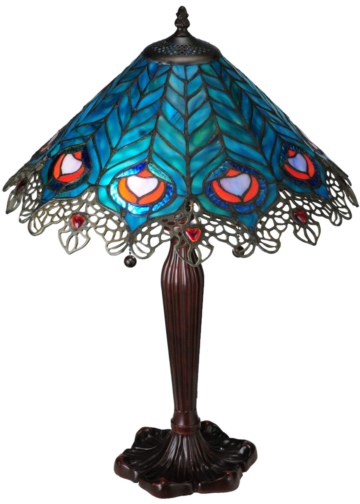 Meyda 138775 23 In Peacock Feather Lace Table Lamp