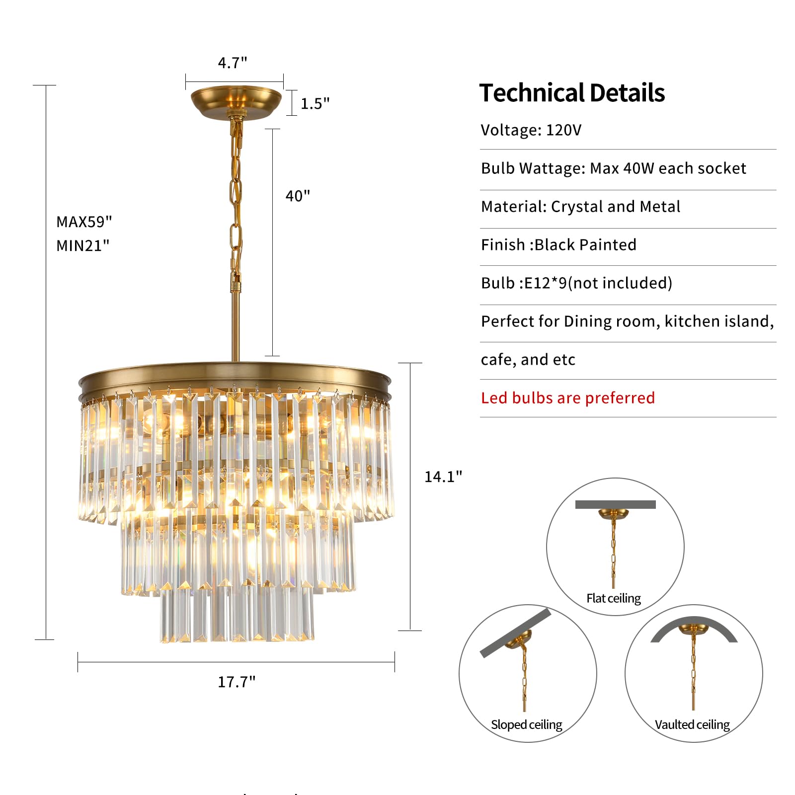 Blinghy Modern Crystal Chandelier, Gold Chandelier, Crystal Ceiling Chandelier. Suitable For Living Room, Bedroom, Long Hallway