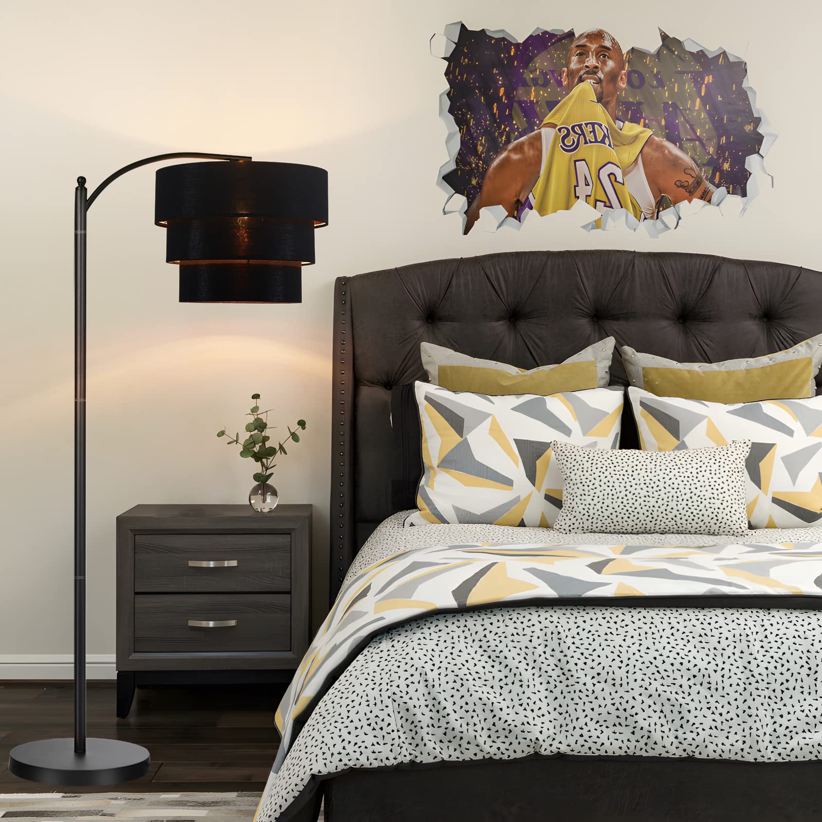 EDISLIVE 3-Tier Drum Linen Lamp Shade for Pendant/Floor Lamp, Brown, Model EDIS448458598