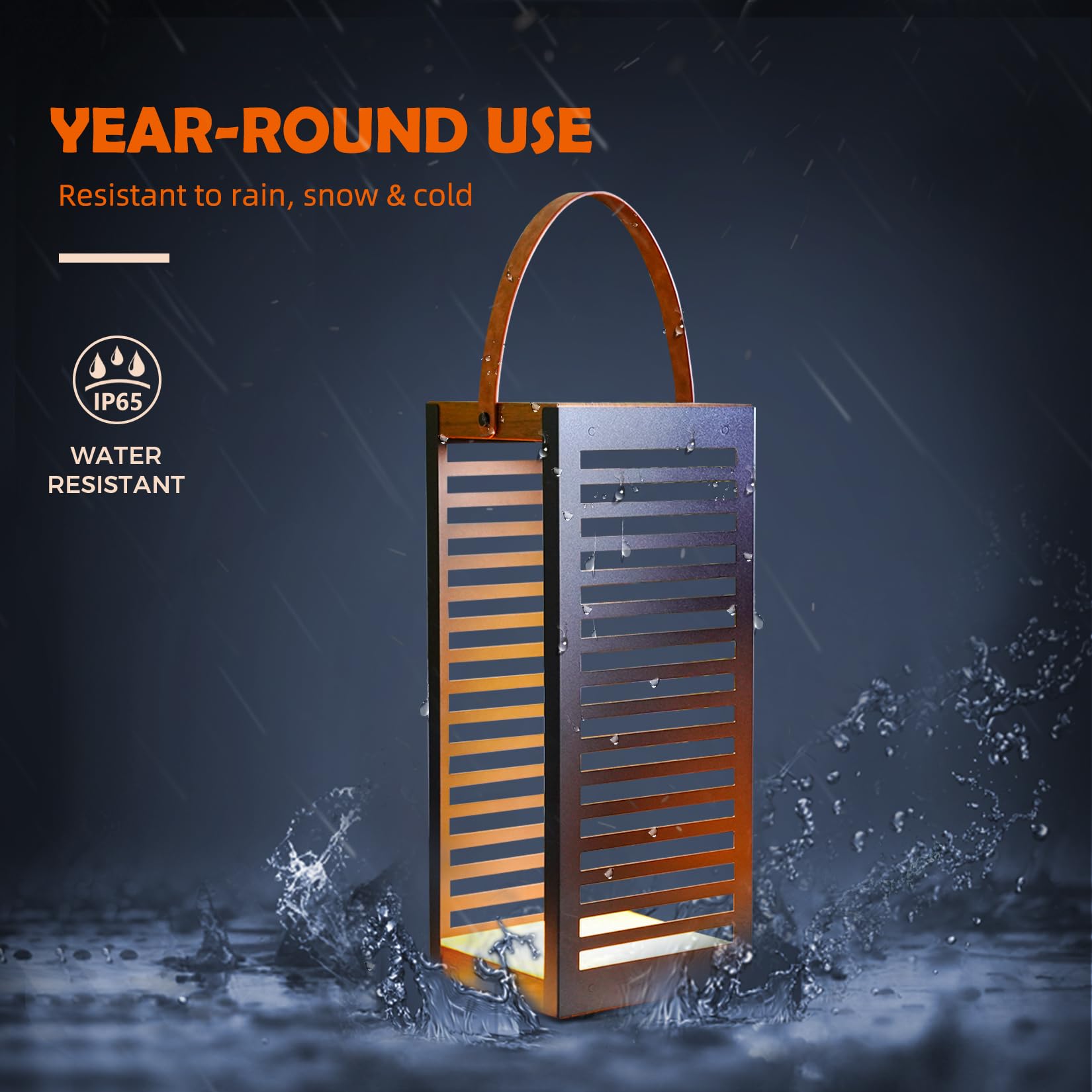 Solar Yard Outdoor Floor Lamp Solar Powered Light, Patio Waterproof Metal Solar Lantern With Handle, Plant Decor For Patio, Yard