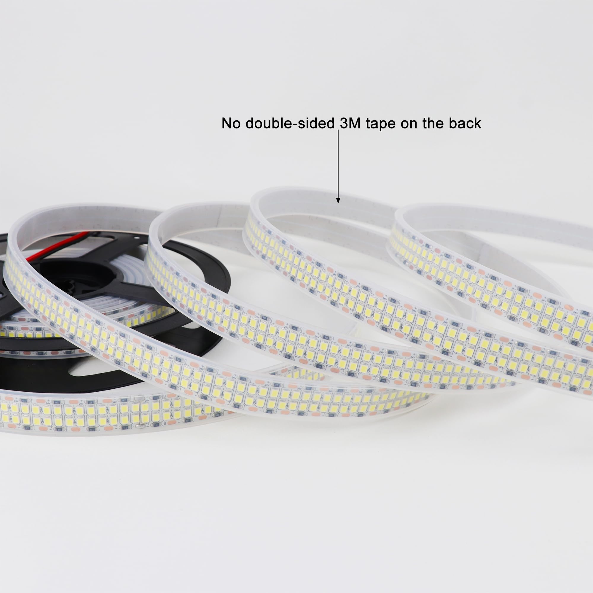 Ledenet Led Strip Lights Cold White 6500K 16.4Ft/5M Double Row 2835 Smd 2400Leds Dc 24V Daylight Bright Dimmable Flexible Led Tape Light Waterproof Ip67 Outdoor Lighting(No Adapter And Dimmer)