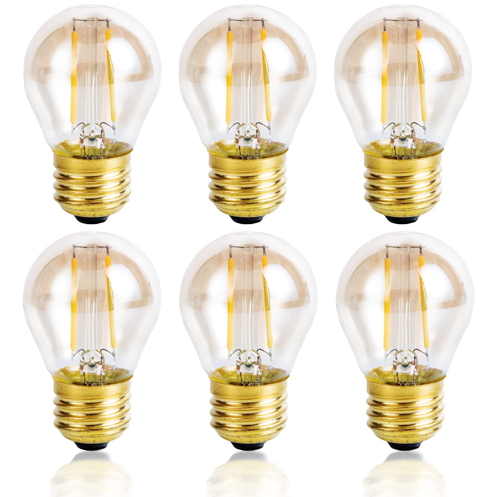 Beonllay Vintage Amber Light Bulbs 25 Watt Equivalent Dimmable E26 Led Bulb 2500K Warm Light, 2W Led Globe Edison Decorative Lig