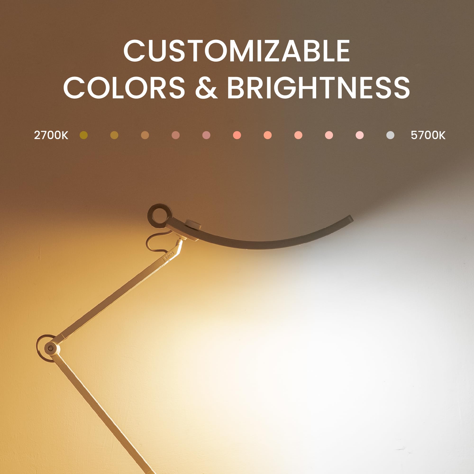 BenQ WiT e-Reading Desk Lamp - Adjustable Swing Arm, Dimmable, 13 Colour Modes, Eye-Caring, Matte Silver