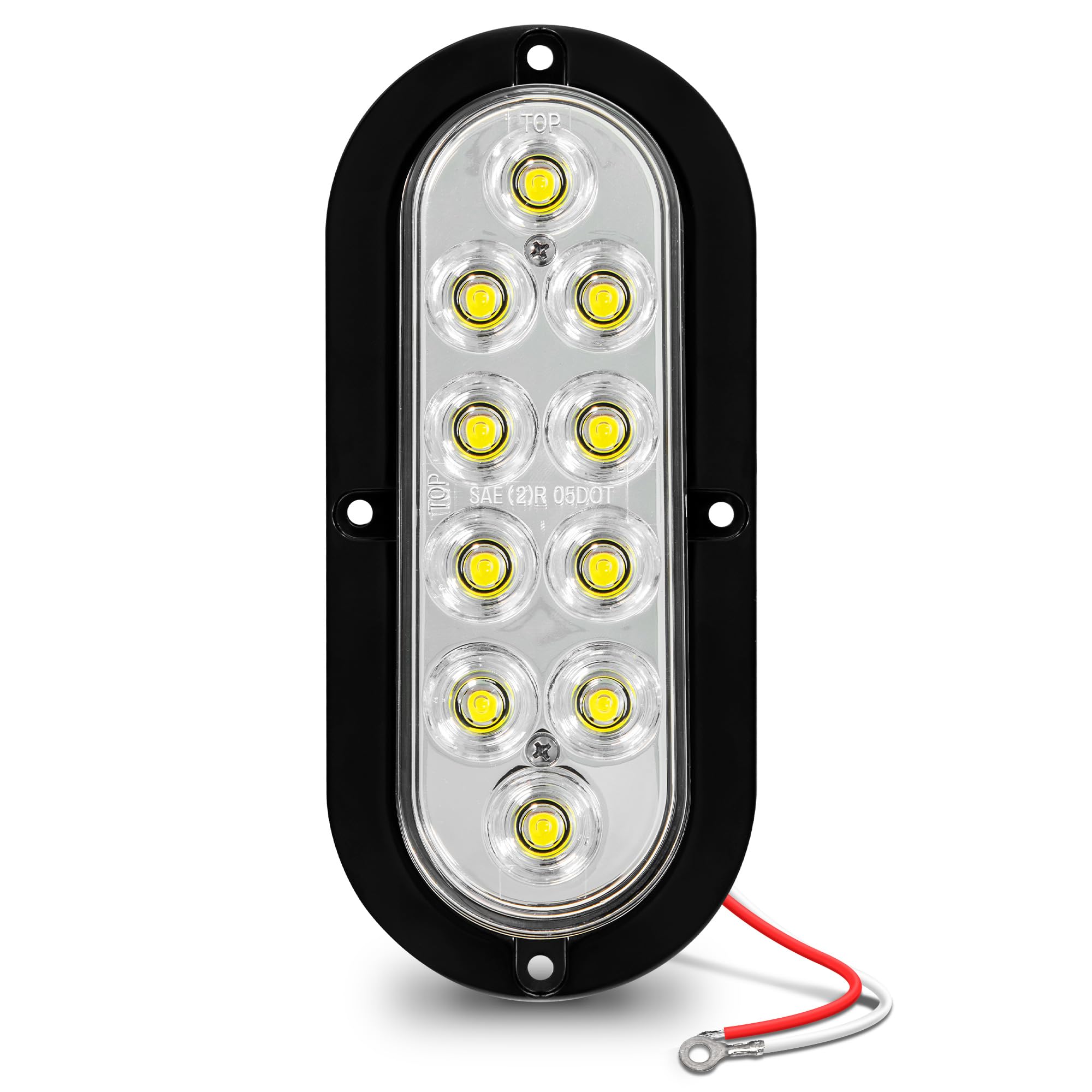 ONLINE LED STORE 6 inch Amber Oval LED Trailer Tail Light - Waterproof, Surface-Mount, Park & Turn Signal for Marine Trailer, RV, Trucks