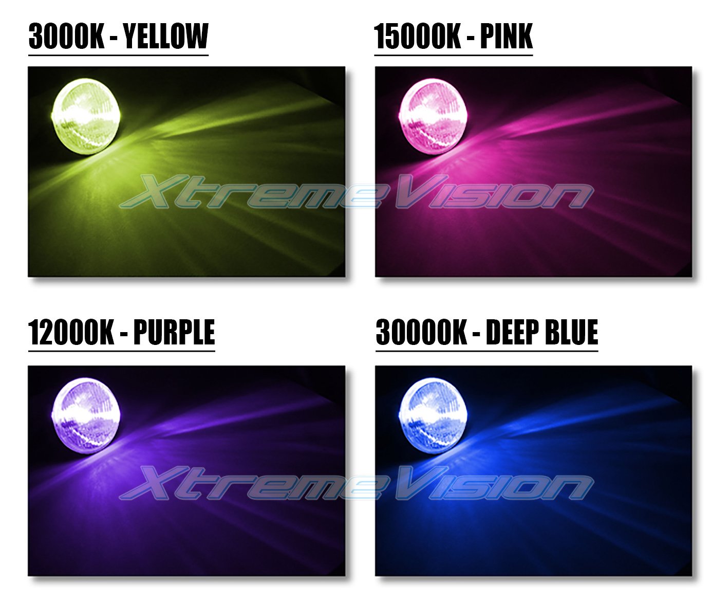 Xtremevision Hid Xenon Replacement Bulbs - 9007 (Hb5) - 30000K Deep Blue - 1 Pair
