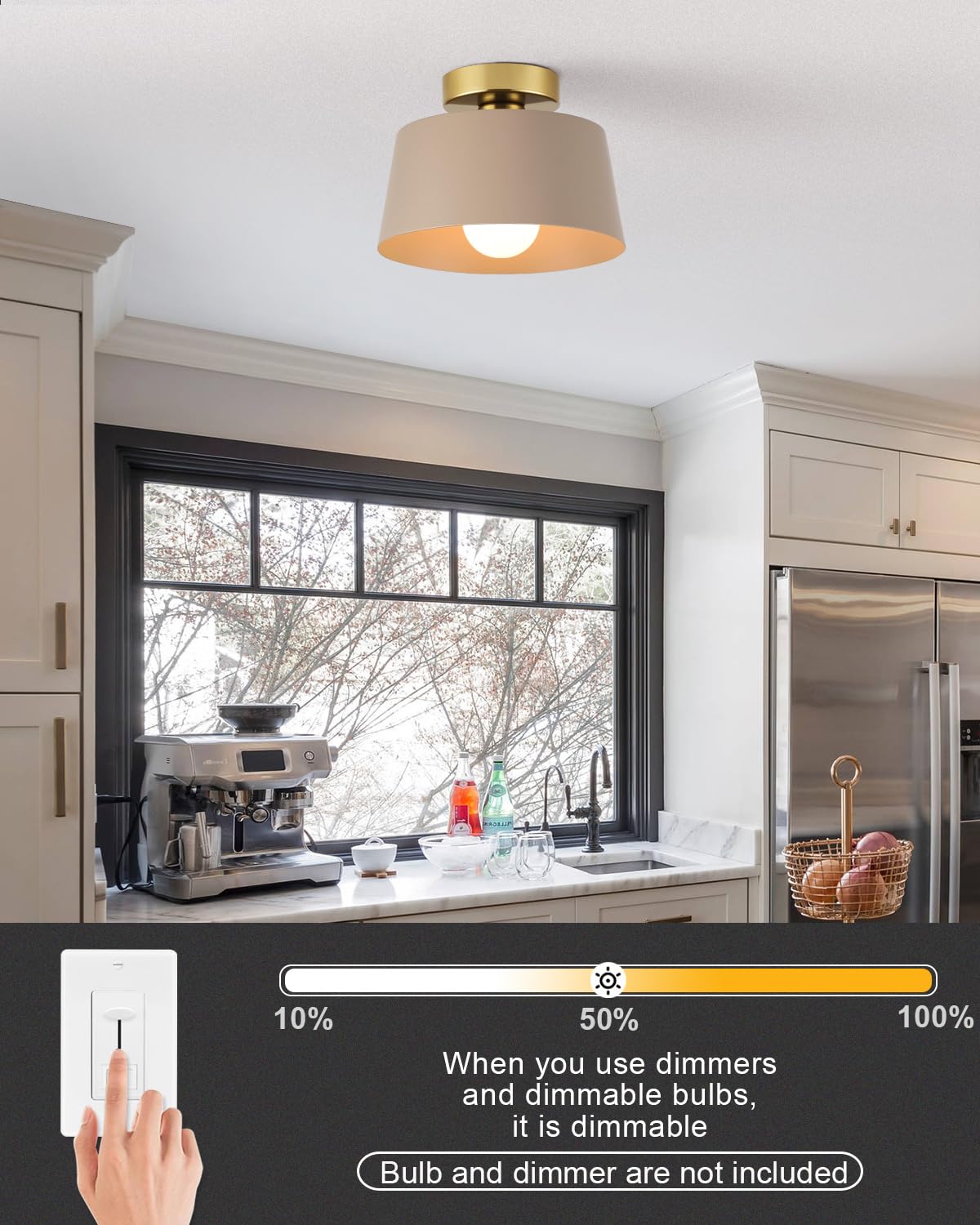 Lhlyclx Ceiling Light Fixture, Hallway Ceiling Light With Gold Plate And Matte Black Shade, Modern Simple Style Porch Light Fixt