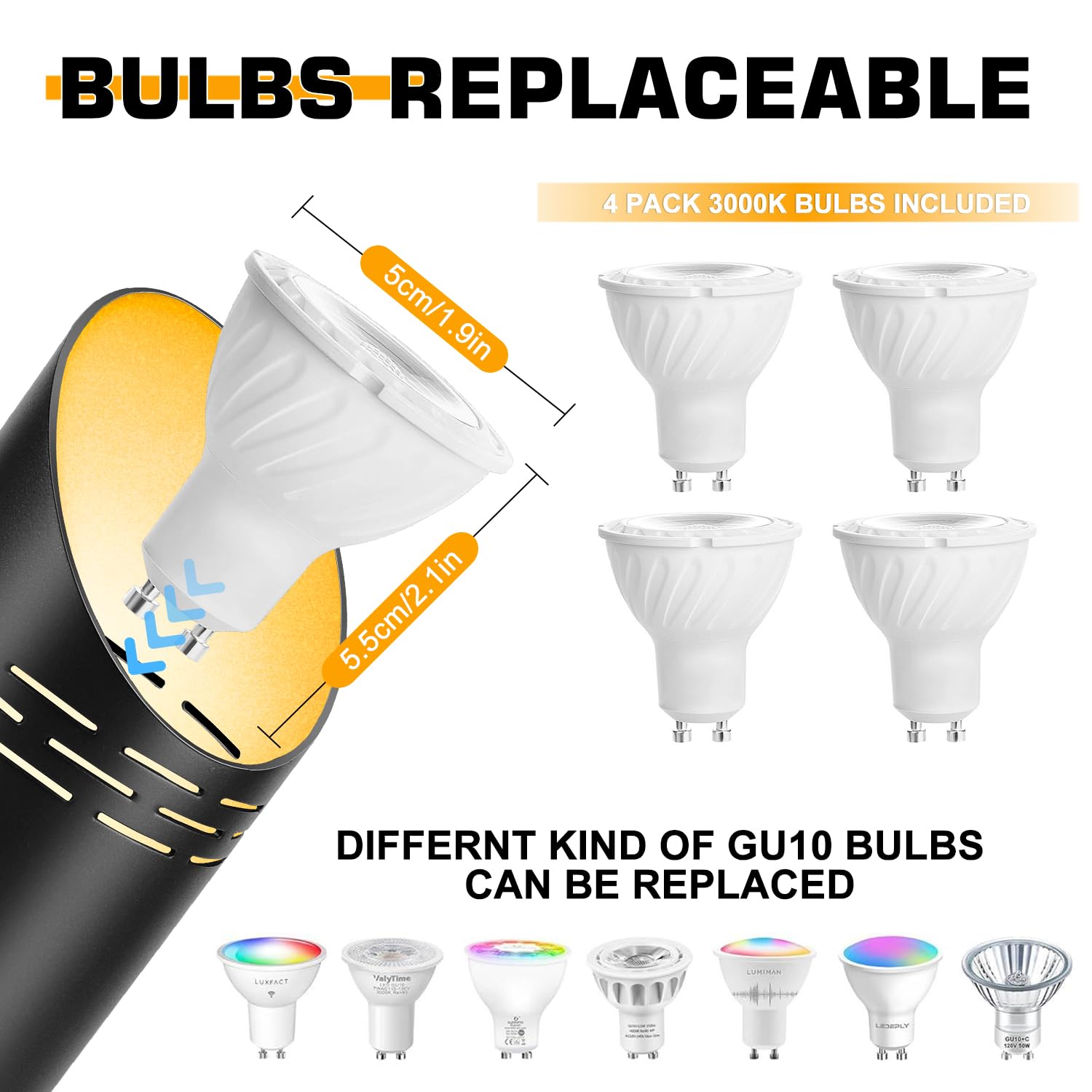 Linqelly 2 Pack Uplights Indoor Floor Can Lights 3000K Accent Lighting Spotlights Up Lights With Foot Switch For Living Room Cor