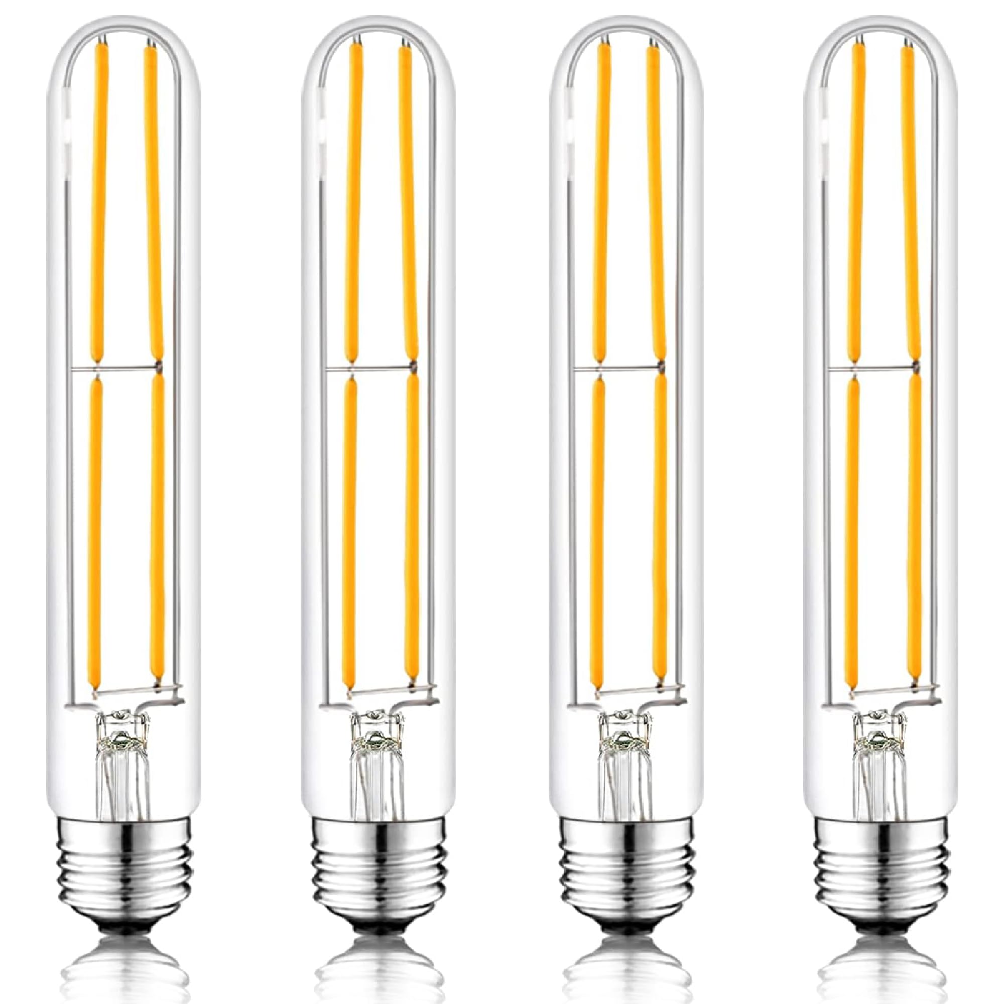 Weyolin T10 7.3 Inch Led Bulb 6W (60W Equivalent) 2700K Warm White Edison Light Bulb 600Lm Dimmable Long Tubular E26 Led Bulb Fo