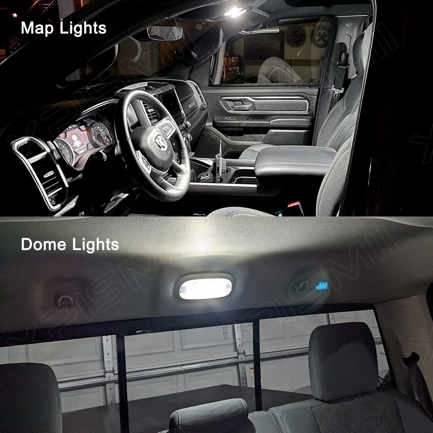 Xpismii 12 Piece 6000K White Ram Interior Led Light Kit Package Replacement For 2009 2010 2011 2012 2013 2014 2015 2016 2017 2018 Dodge Ram 1500 2500 3500, With Placement Diagram And Install Tool