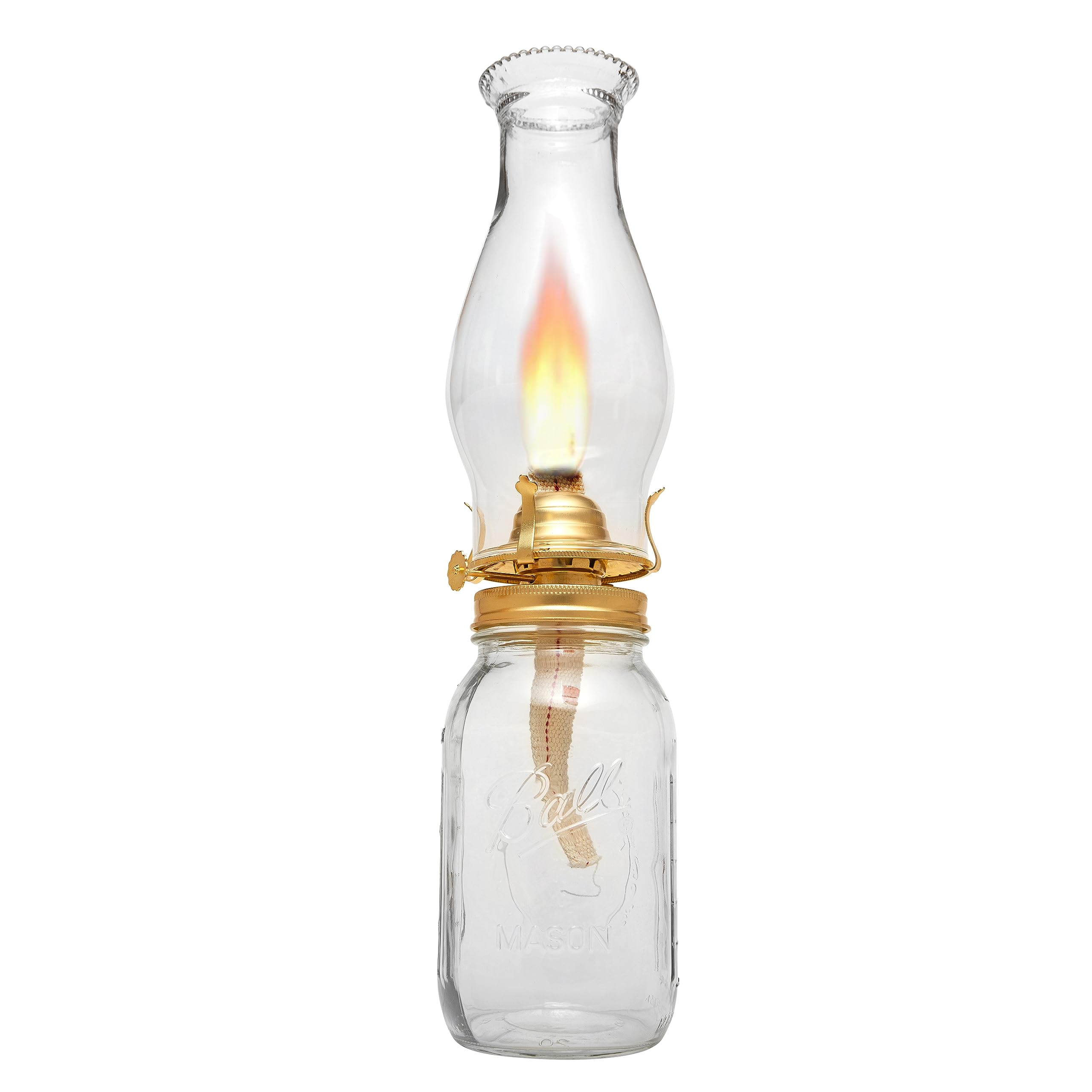 Creative Hobbies Mason Jar Oil Lamp Burner Set - Rustic Brass Design, Universal Fit, Model M999-CH1