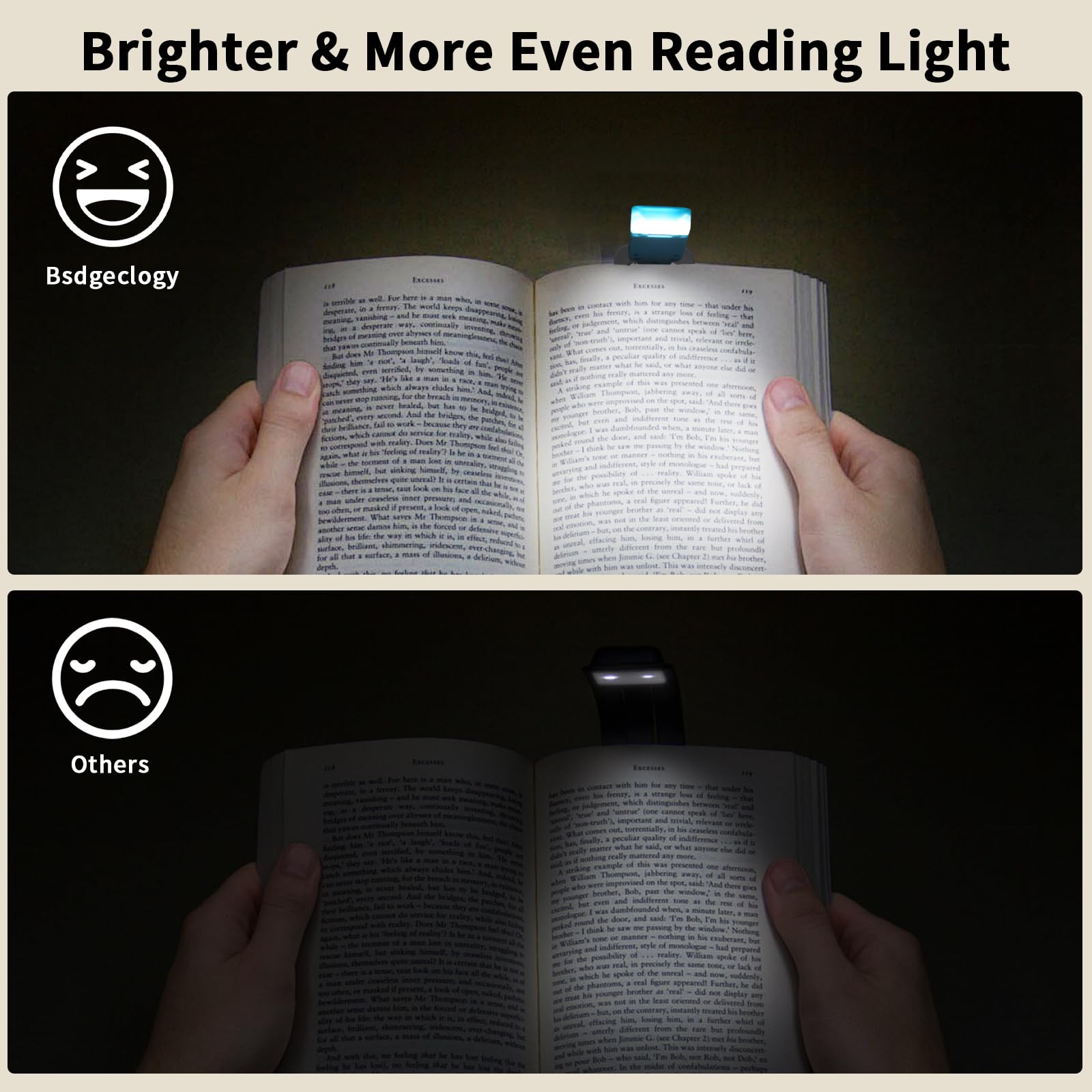 24 Led Rechargeable Book Light For Reading In Bed-Eye Caring 3 Color Temperatures 80 Hrs Runtime Lightweight Clip-On Lamp  Perfect For Kids  Book Lovers  And Student Gift (Blue  Clip On)