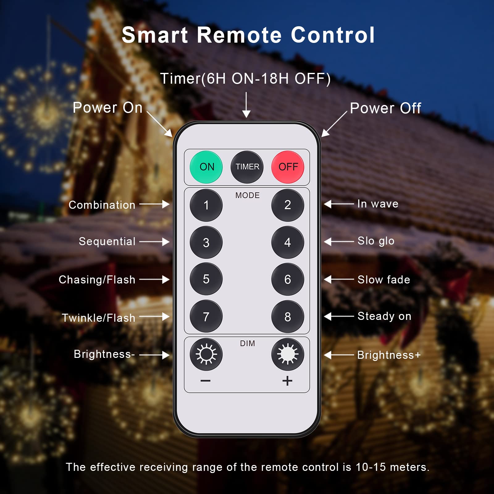 Fooing 8 Pack Firework Lights Led Copper Wire Star String Lights 8 Modes Battery Operated Fairy Lights With Remote,Wedding Decor