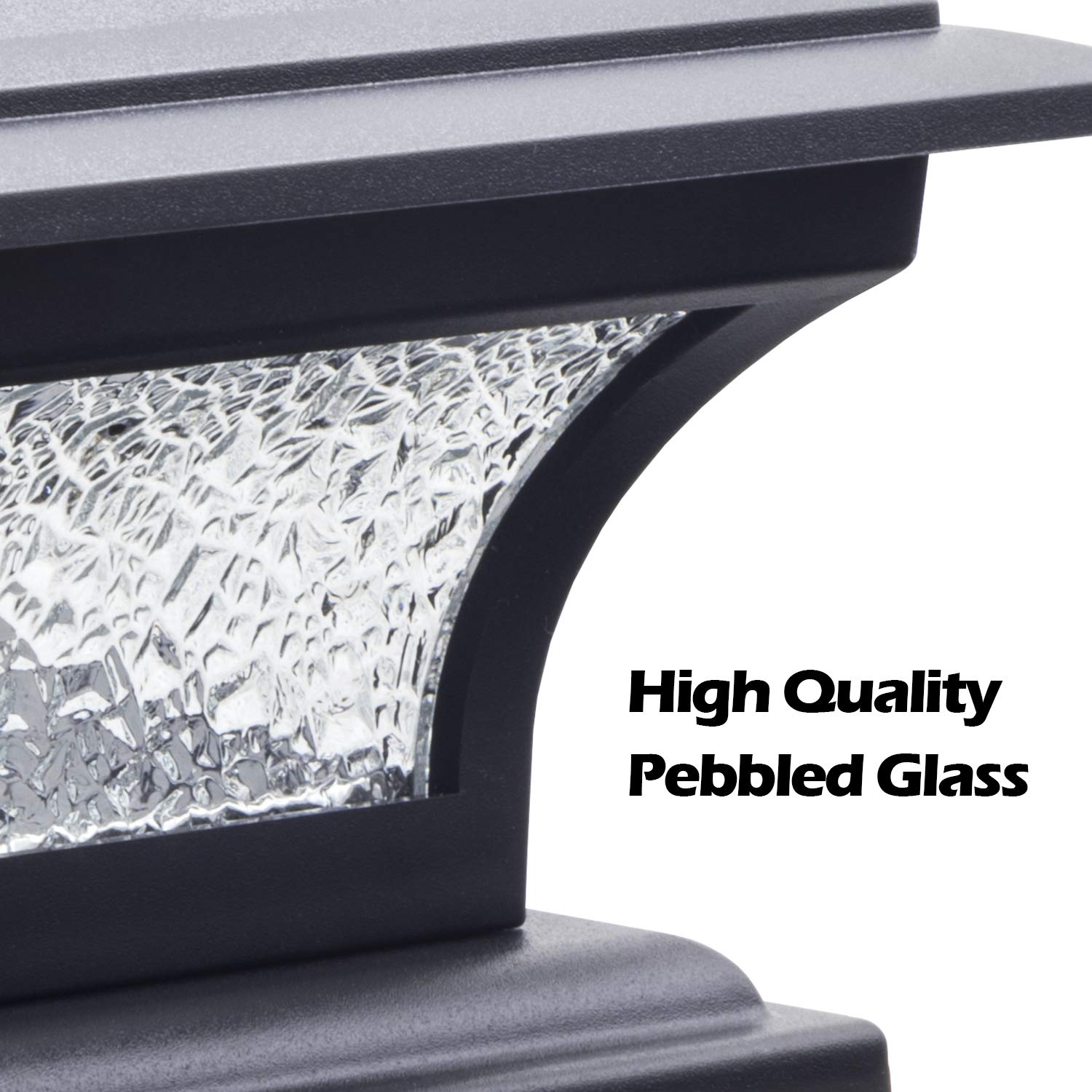 Siedinlar Solar Post Lights Outdoor Glass Led Fence Cap Light 2 Modes For 4X4 5X5 6X6 Posts Deck Patio Garden Decoration Warm Wh