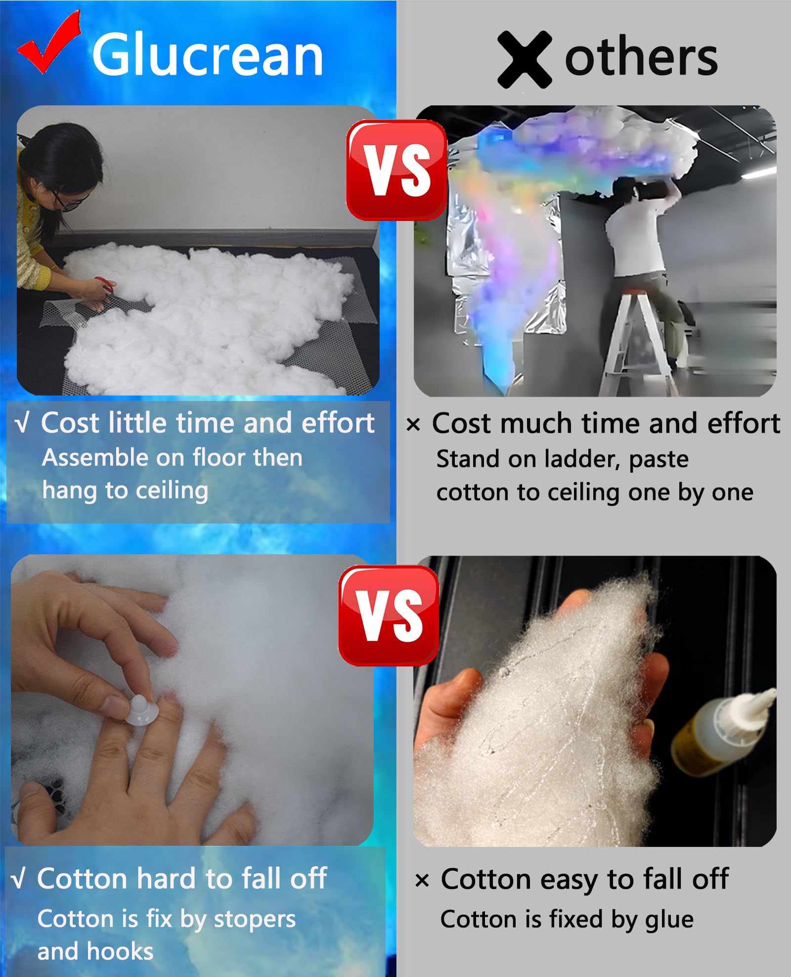 Upgraded 3D Thundercloud Led Light, Cloud Music Sync Multicolor Changing Strip Light, Atmosphere Diy Creative Thunder Cloud Lamp Wall Ceiling Light For Bedroom Gaming Room Party (1 Pcs, 19.75 Ft)