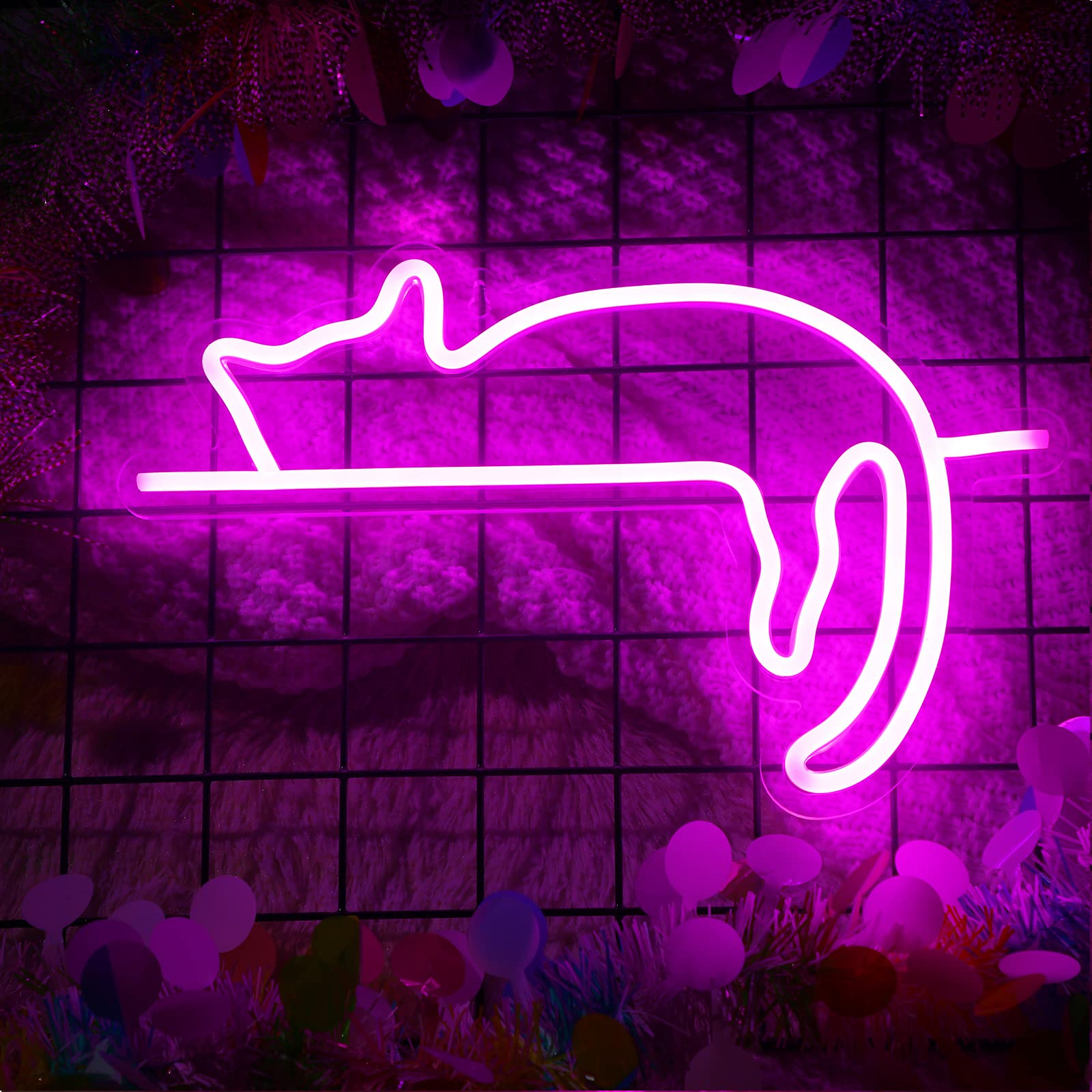 Kathfly Cat Neon Signs Lights Decor Dog Neon Light Animal USB Operated Decorative LED Neon Light Sign for Room Wall Table for Ch