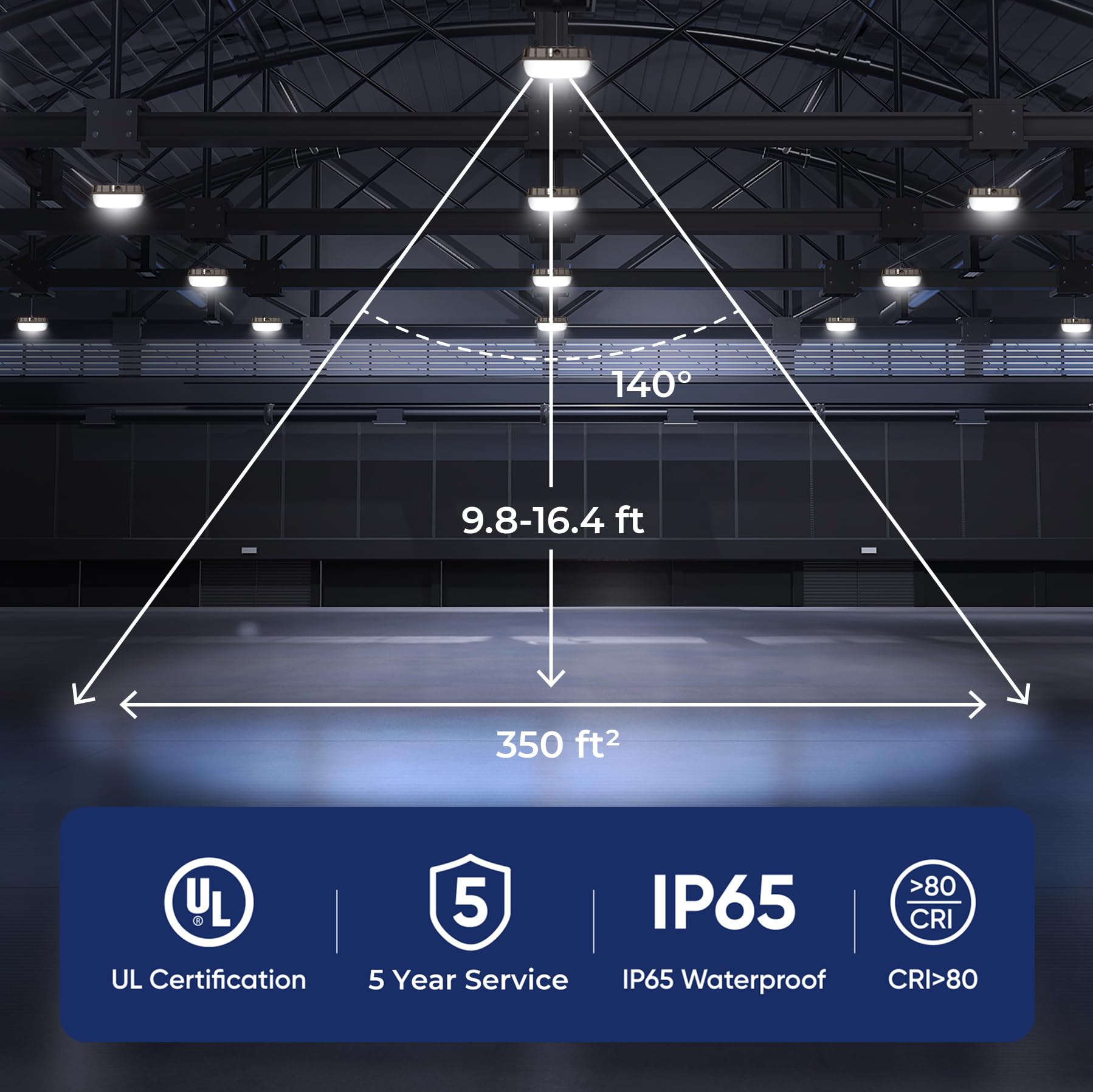 Cinoton 60W Led Canopy Lights Ul Listed, 100-277V Commercial Canopy Lights Outdoor Ip65 Waterproof, 5600Lm For Gas Station Garage Warehouse Shop Carport Industrial, 9.5"X9.5" 5000K Daylight 2 Pack