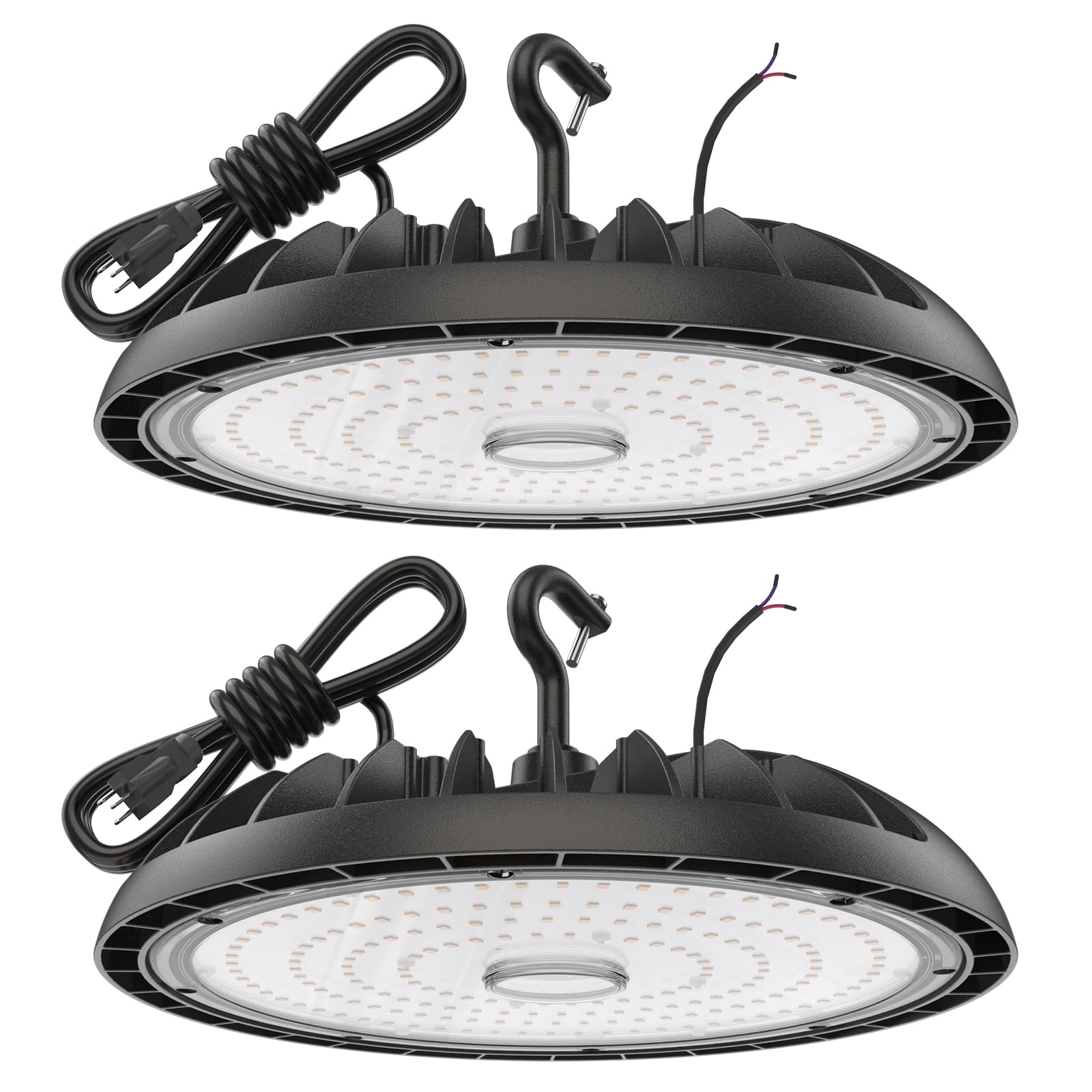 DEMILARE 200W High Bay LED Shop Lights - 0-10V Dimmable, 30000 LM High Bay Lights 2 Pack, 5000K Daylight White, IP65 Waterproof 