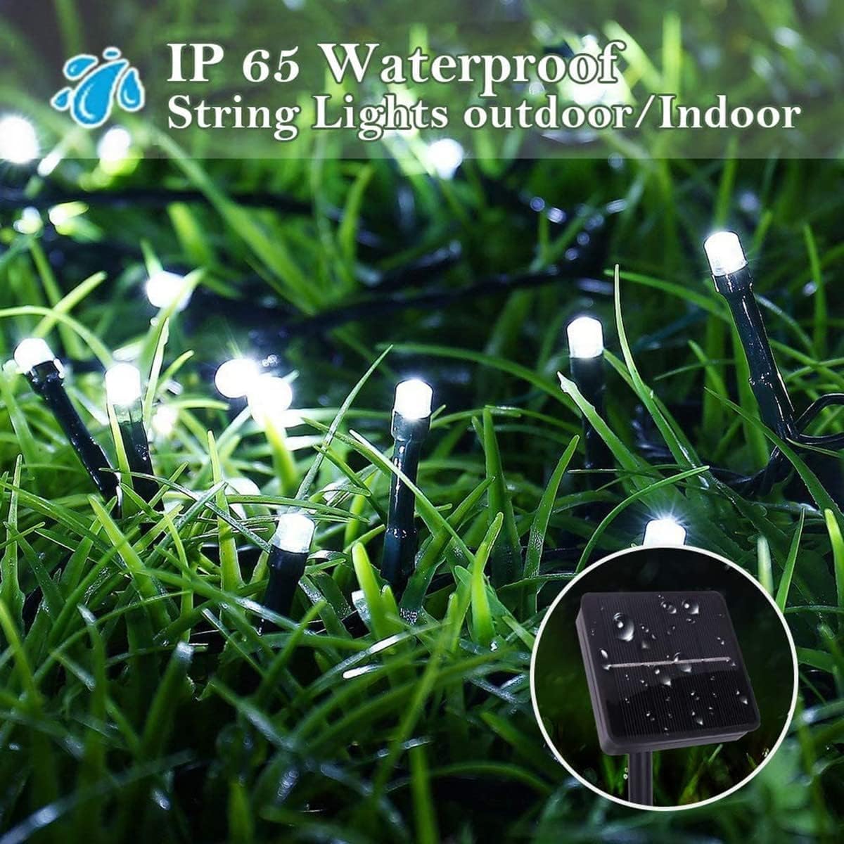 Lunaxinhuo 4Pack Solar String Lights For Outside, 400 Led Solar Christmas Lights Outdoor Waterproof With 8 Modes Solar Fairy Lights For Xmas Tree Party Wedding Garden Fence Decorations (White)