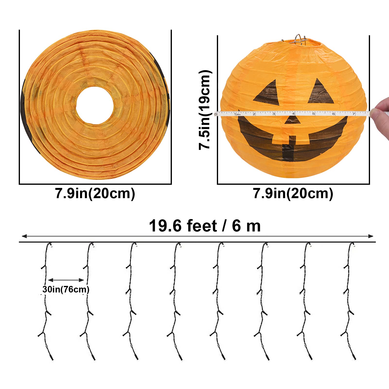 Bunny Chorus Extra Large Jack O Lanterns Halloween Decorations Outdoor Pumpkin Decor Paper Lanterns with Lights Pumpkin Lights w