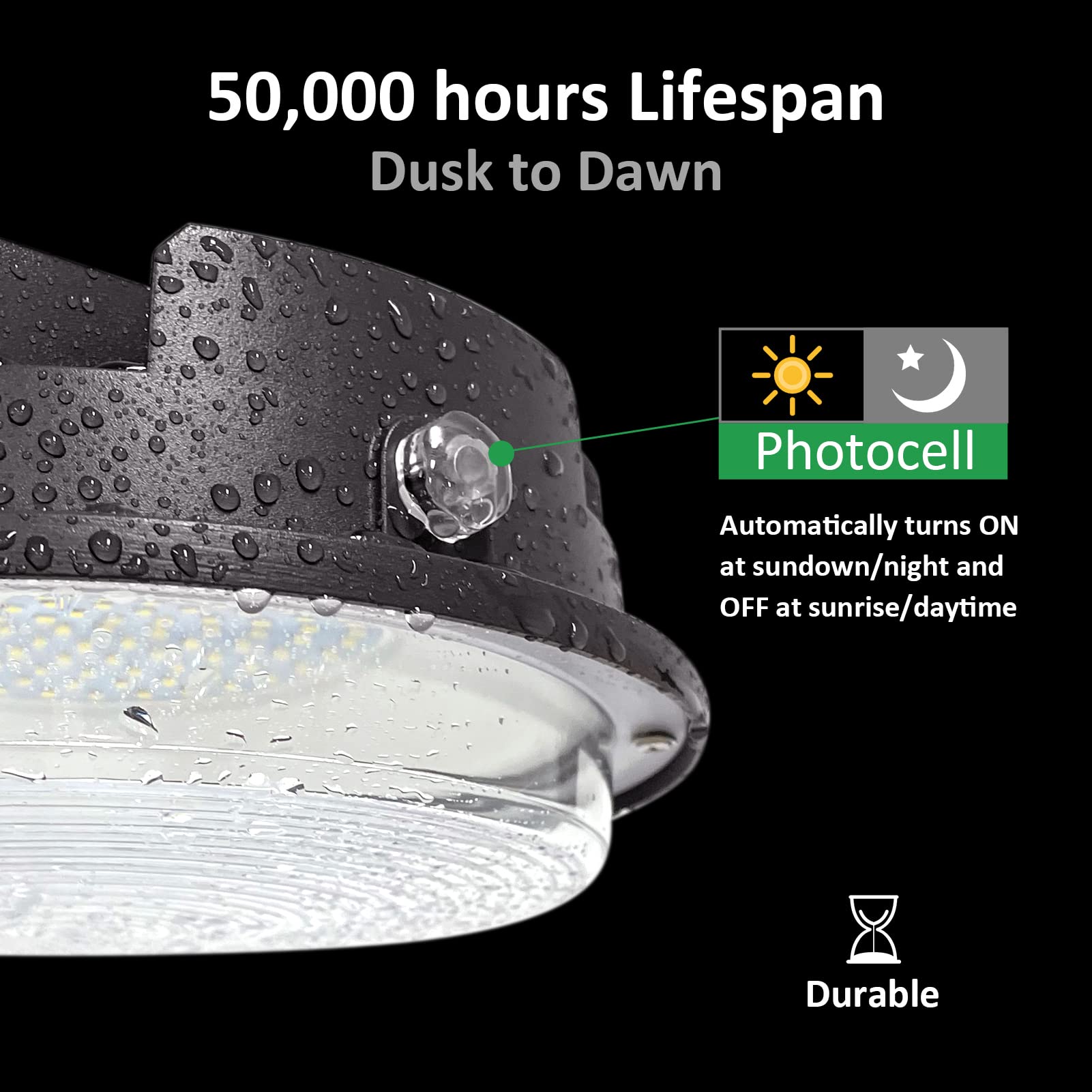 SZGMJIA 100W Dusk to Dawn LED Barn Light, 15,000LM, 5000K Daylight, IP65 Waterproof, Aluminum, Model MH80201A, Brown