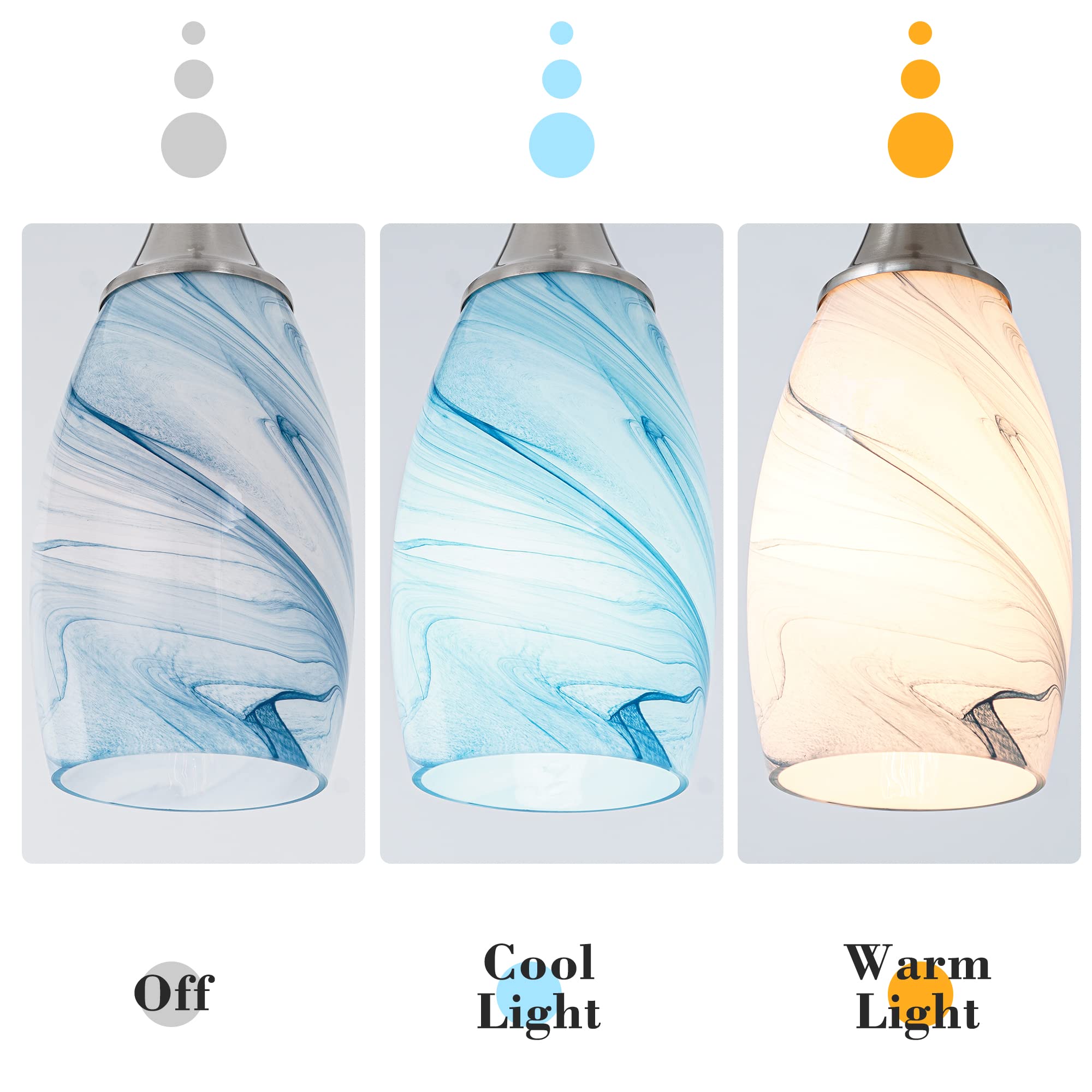 Blue Oval Glass Lamp Shade Only Art Marble Glass Light Shades For Kitchen Island Pendant Lights Covers Light Fixture Replacement