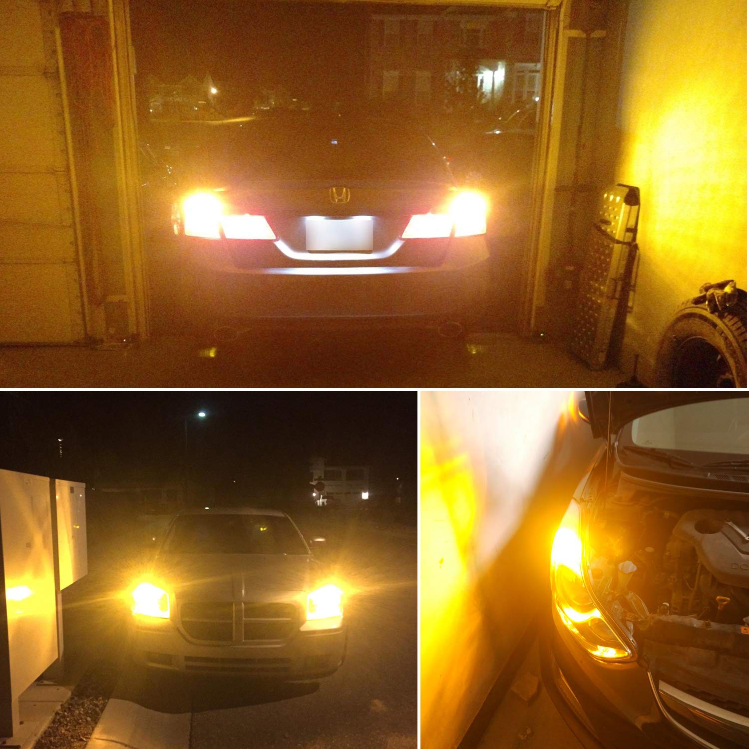 Lighsta 7440 7440A Built In Resistor Anti Hyper Flash Led Bulbs Amber Yellow, T20 7440Na 7441 W21W Wy21W Canbus Error Free Led B