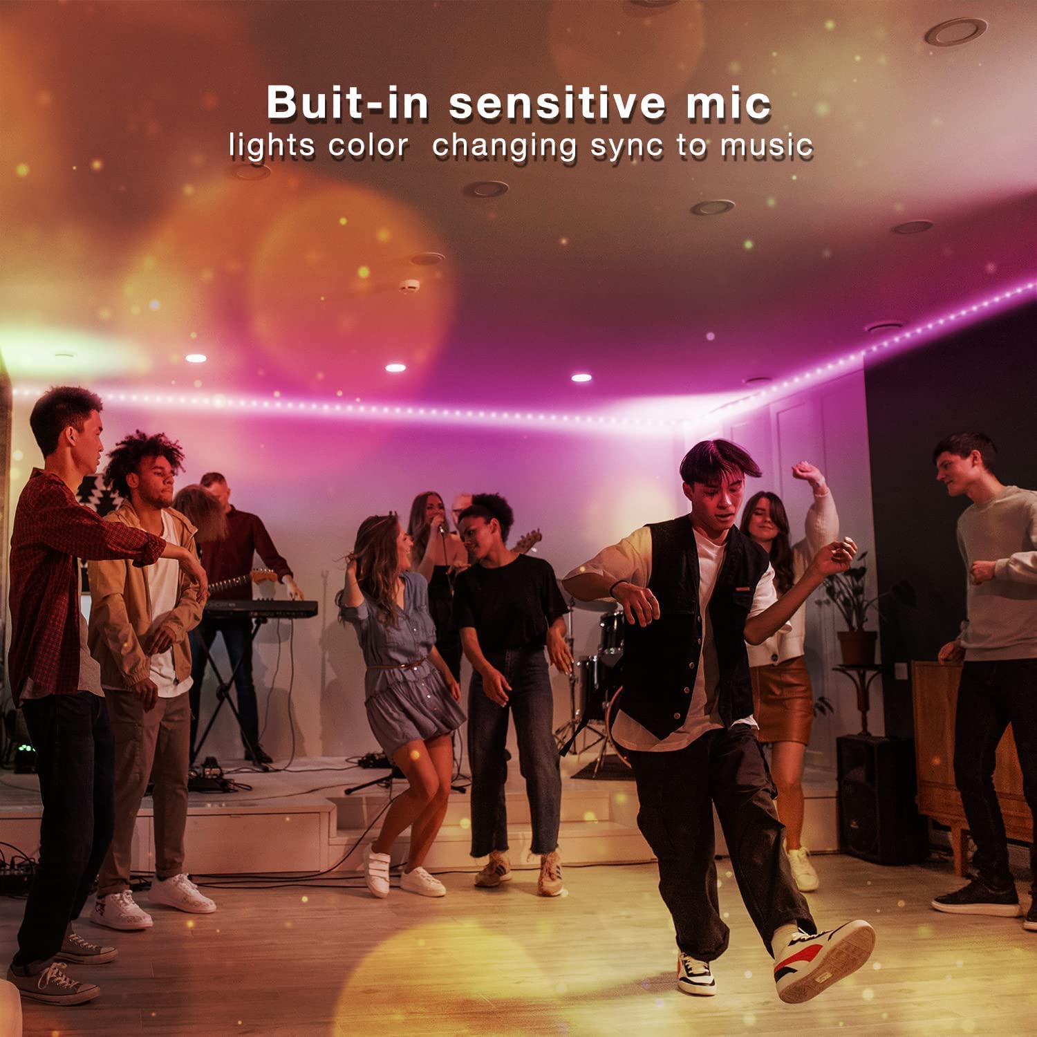 Daybetter 100 Ft Outdoor Led Strip Lights Waterproof, Smart Light Strips With App Voice Control Remote, 5050 Rgb Music Sync Colo