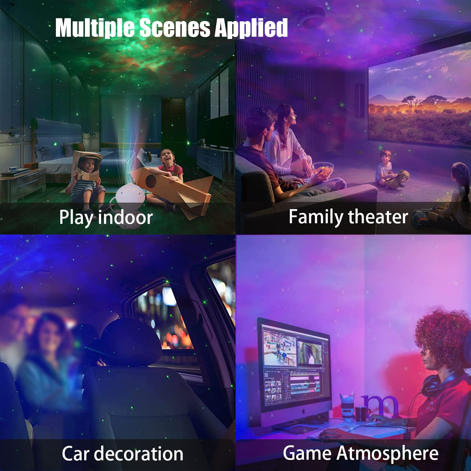HLKZine Astronaut Star Projector - Galaxy Night Light, Small, Black, Model HR-F2, Remote Control, Perfect Gift for Kids and Special Occasions