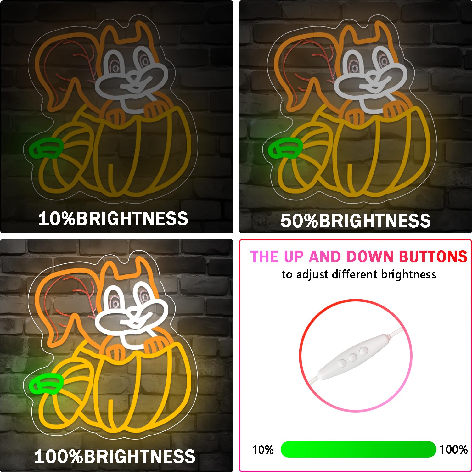 Squirrel Thanksgiving Neon Sign Dimmable Pumpkin Neon Light Sign Led Thanksgiving Led Sign For Home Hello Fall Neon Sign With For Window Indoor Thanksgiving Bedroom