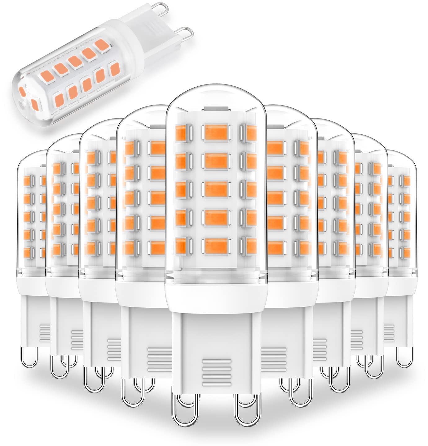 Lososuch G9 Led Bulb 3W,Dimmable Soft Warm White 2700K, 350Lm Led Light Bulb, T4 30W 25W 20W Halogen Replacement G9 Bi Pin Base 