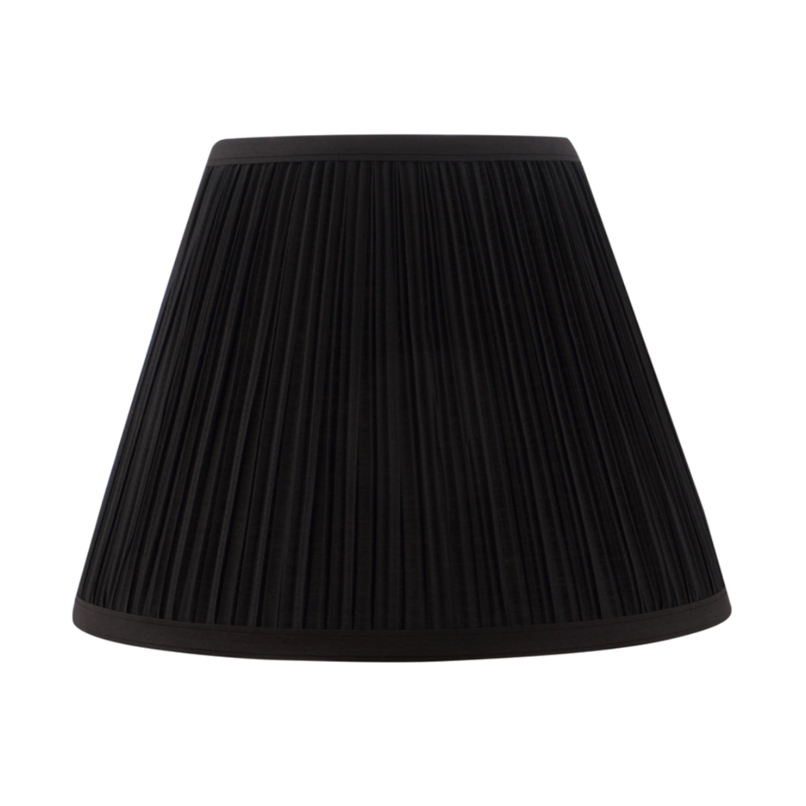 Aspen Creative Hardback Empire Lamp Shade, Pleated Black, 7in Top x 13in Bottom x 10in Slant, Model 33054, Tetoron Cotton