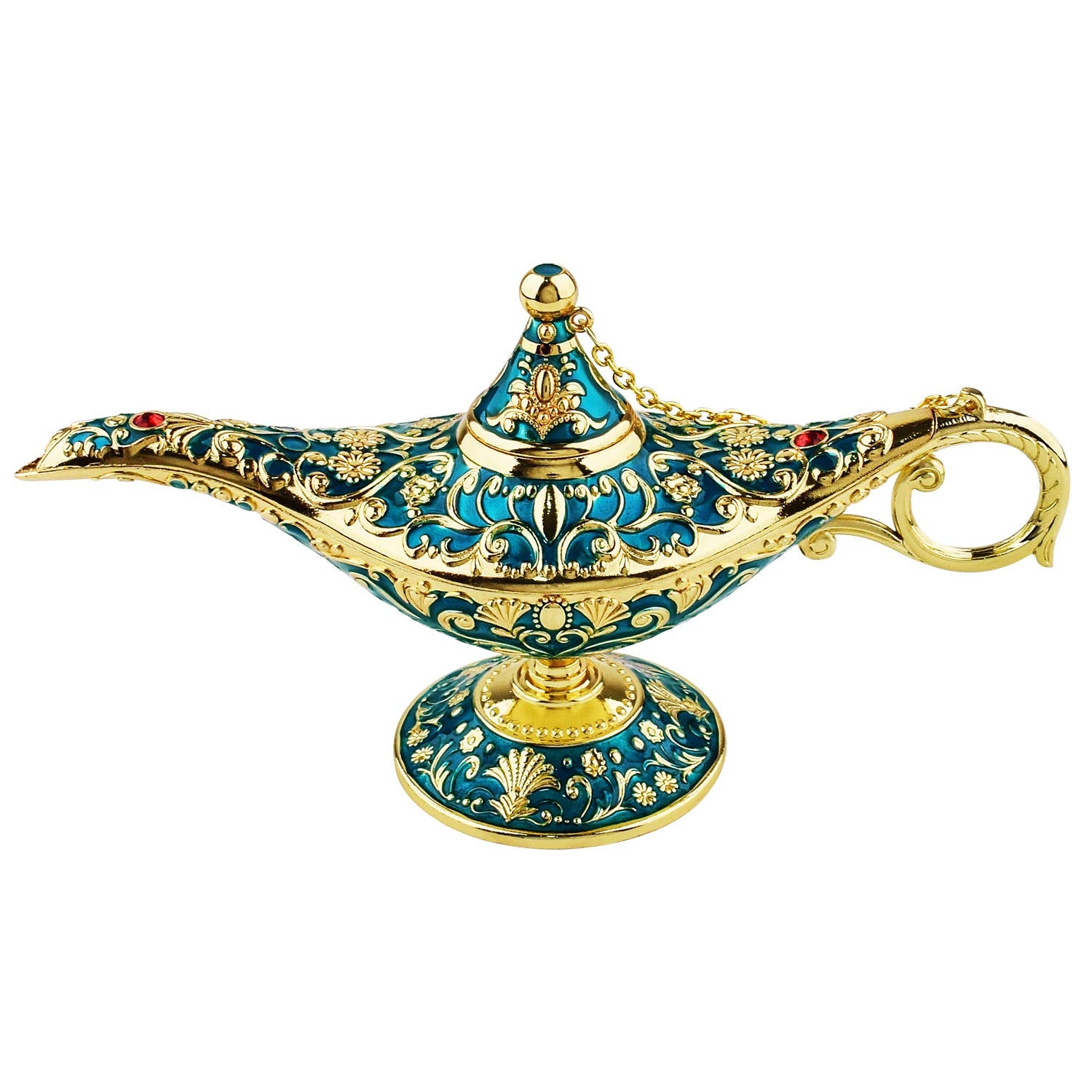 Sunmall Vintage Legend Aladdin Lamp Magic Genie Wishing Light,Collectable Rare Classic Arabian Costume Props Lamp Tabletop Decor Crafts For Home/Wedding Decoration&Gift For Party/Halloween/Birthday