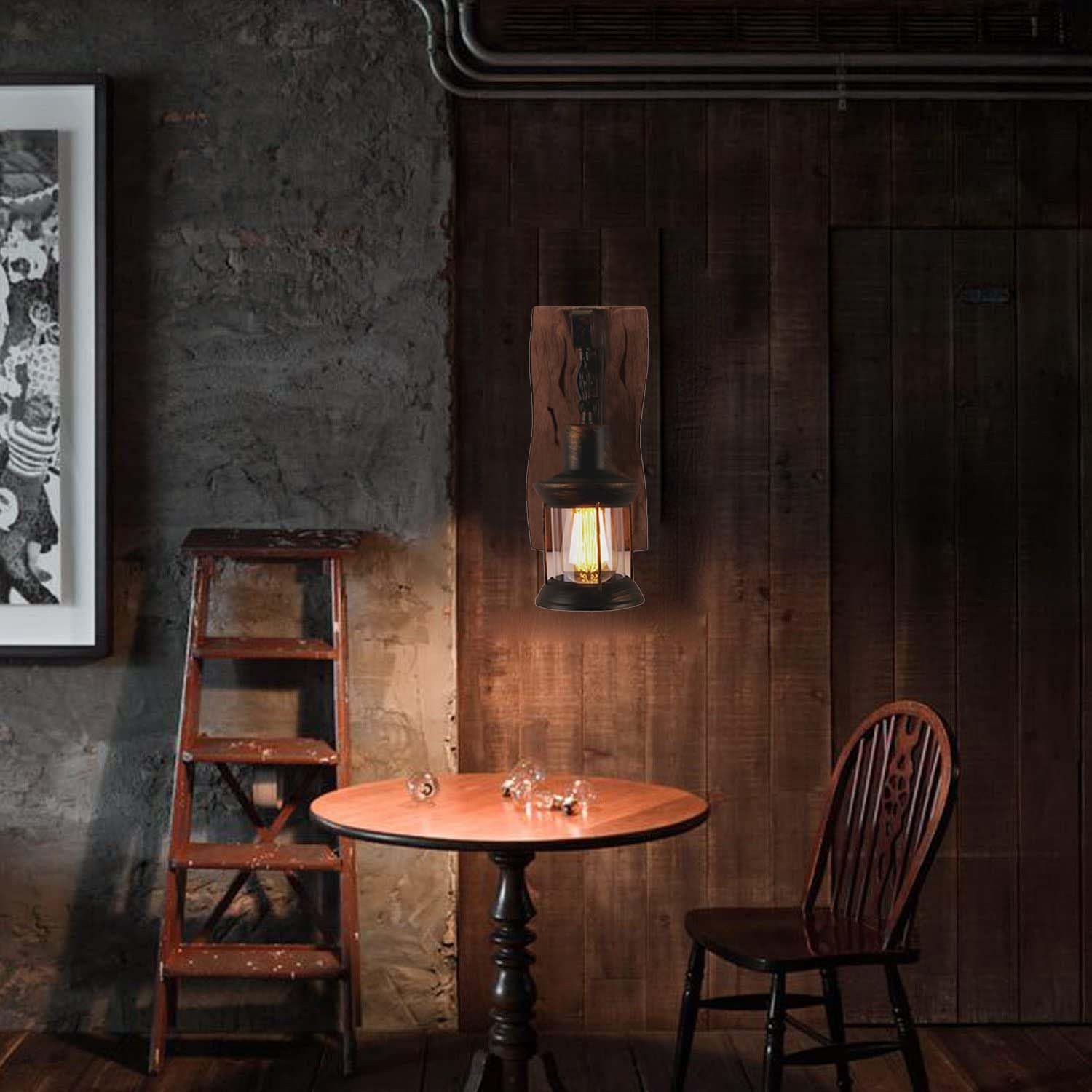 LightInTheBox Retro Rustic Wall Sconces, Industrial Vintage Wall Light Fixtures Farmhouse Antique Wooden Wall Lamp for Aisle, Va