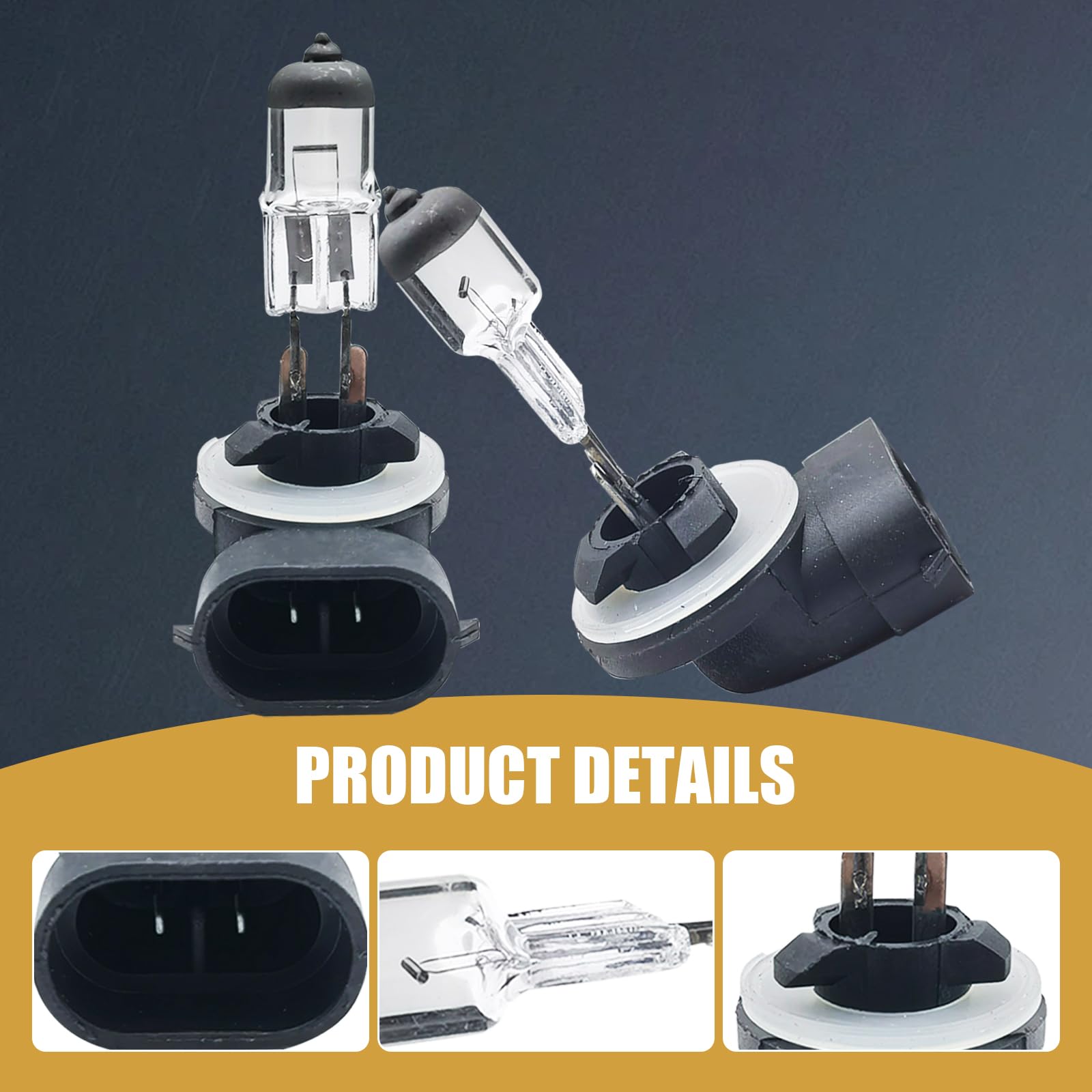 gunhunt Halogen Bulb 12V Ultra-bright Low/High Beam Fog Light Replacement 2 PCS White #881 GURSD1701WH-881-2PCS