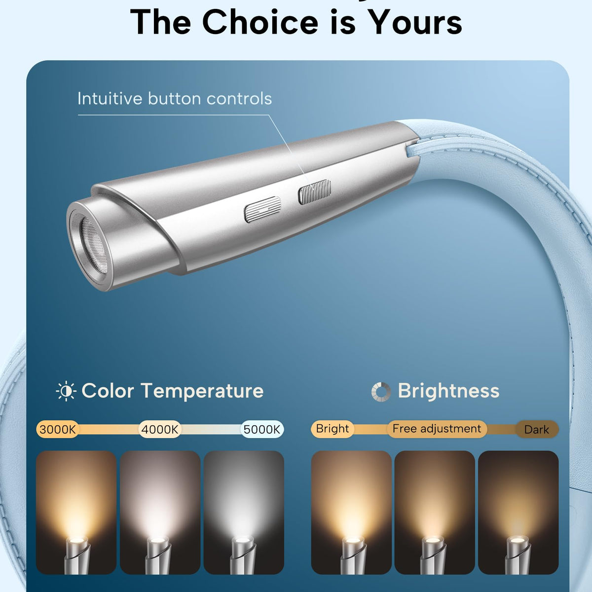 enclize LED Neck Reading Light - 9 Brightness Levels, Lightweight Desi ...