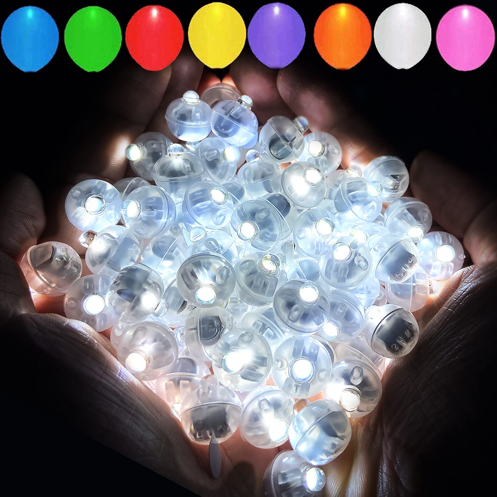 Aogist 200pcs White LED Balloon Lights, Waterproof Mini Flash Lamps for Party, Wedding, Birthday, Festival Decorations