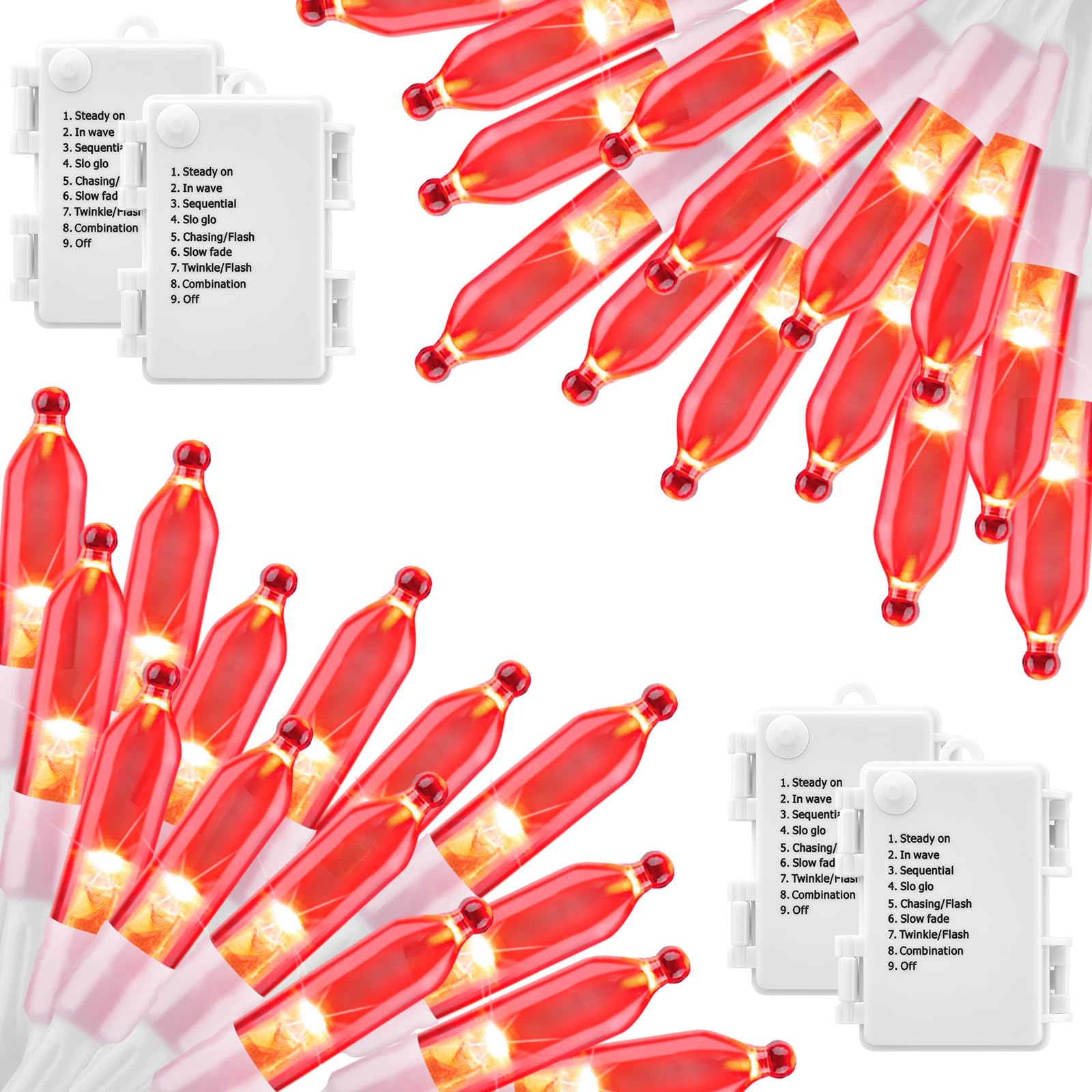 Brightown Valentine’S Day String Lights, 4 Pack Of 20 Led, 8 Feet, Waterproof, Red For Indoor/Outdoor Holiday Decorations