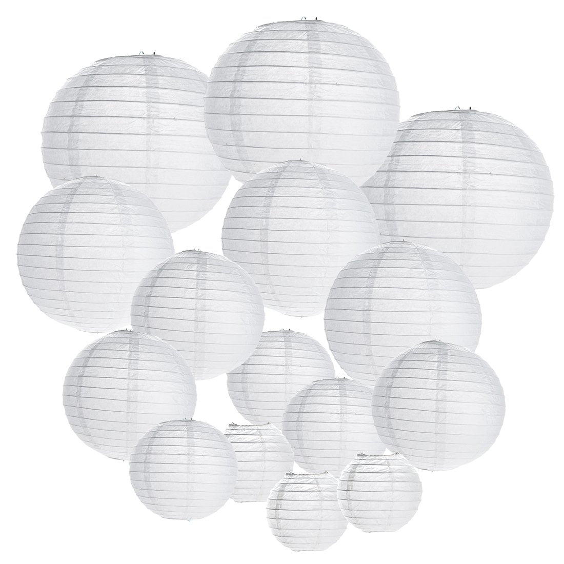 Tosnail Paper Lanterns for Wedding Party Decorations Crafts Lanterns Paper Lamp, White, Pack of 15