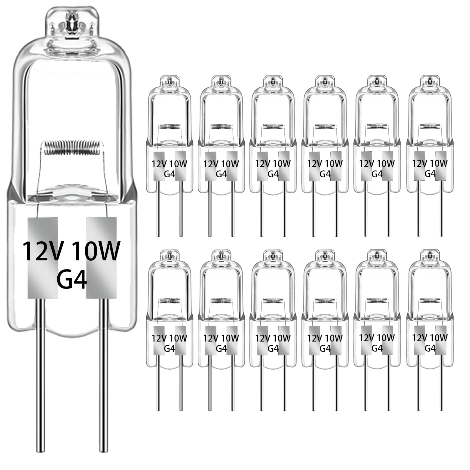 Ragfoz G4 Halogen Light Bulb, 12V 10W Halogen Light Bulbs 2 Pin,G4 Led Bulb Replacement For Under Cabinet Puck Light, Chandelier