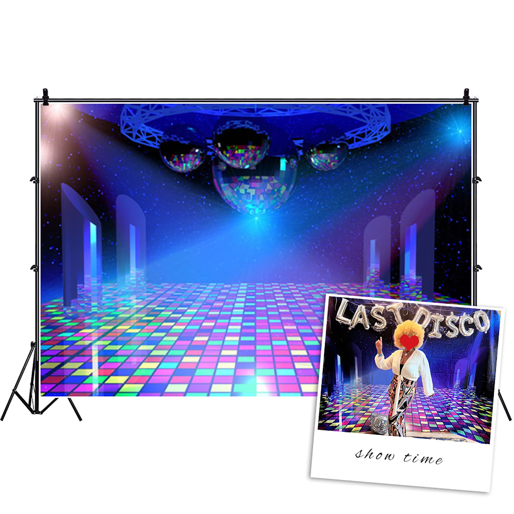 Csfoto 8X6Ft Discos Party Backdrop 80S Night Club Music Dance Concert Stage Birthday Party Background For Photography Discos Bal
