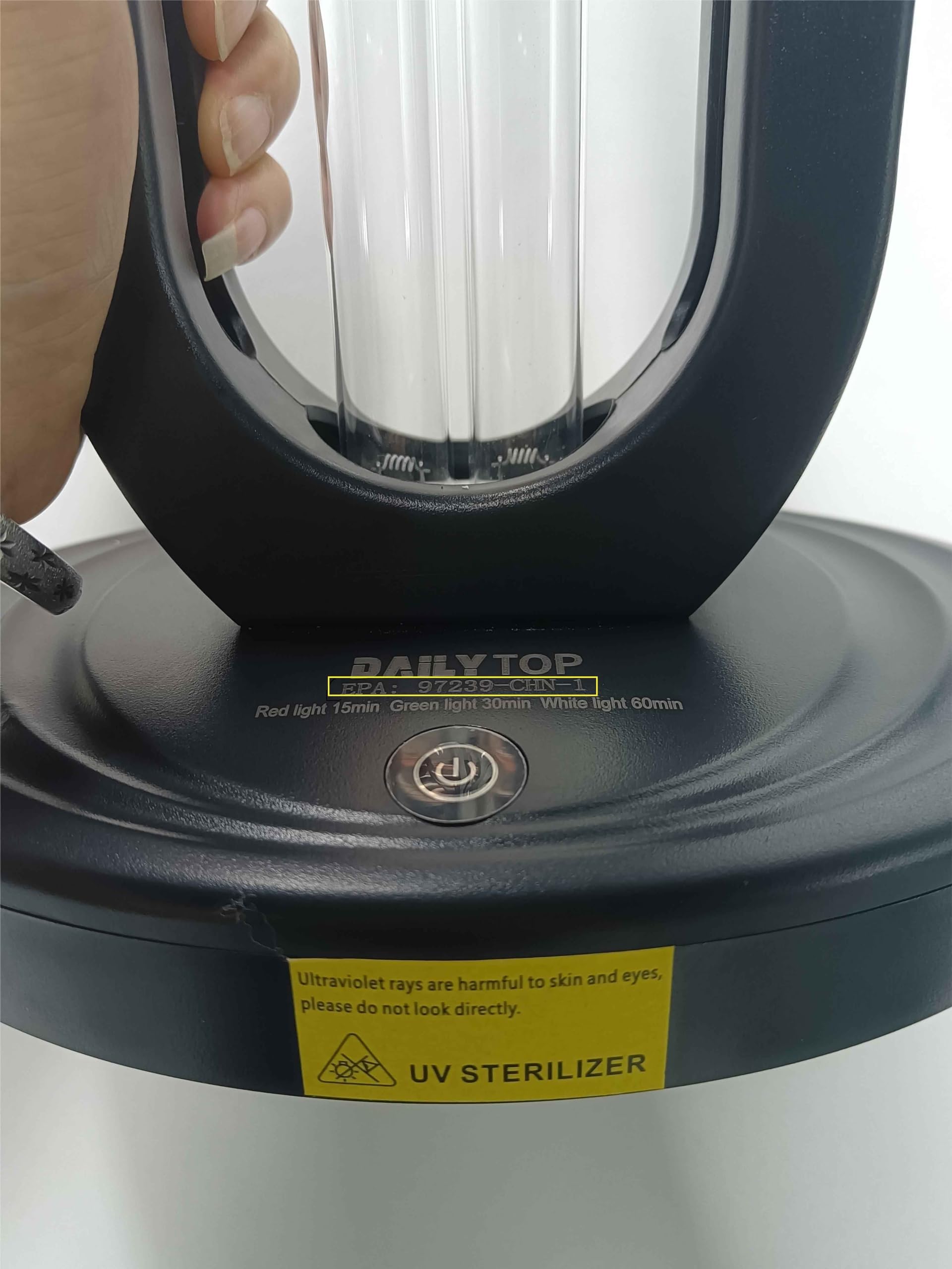 Dailytop UV Light Sanitizer, 38W Home Disinfection Device, Remote Control, Black, Model EB, for Dust Mites and Room Use