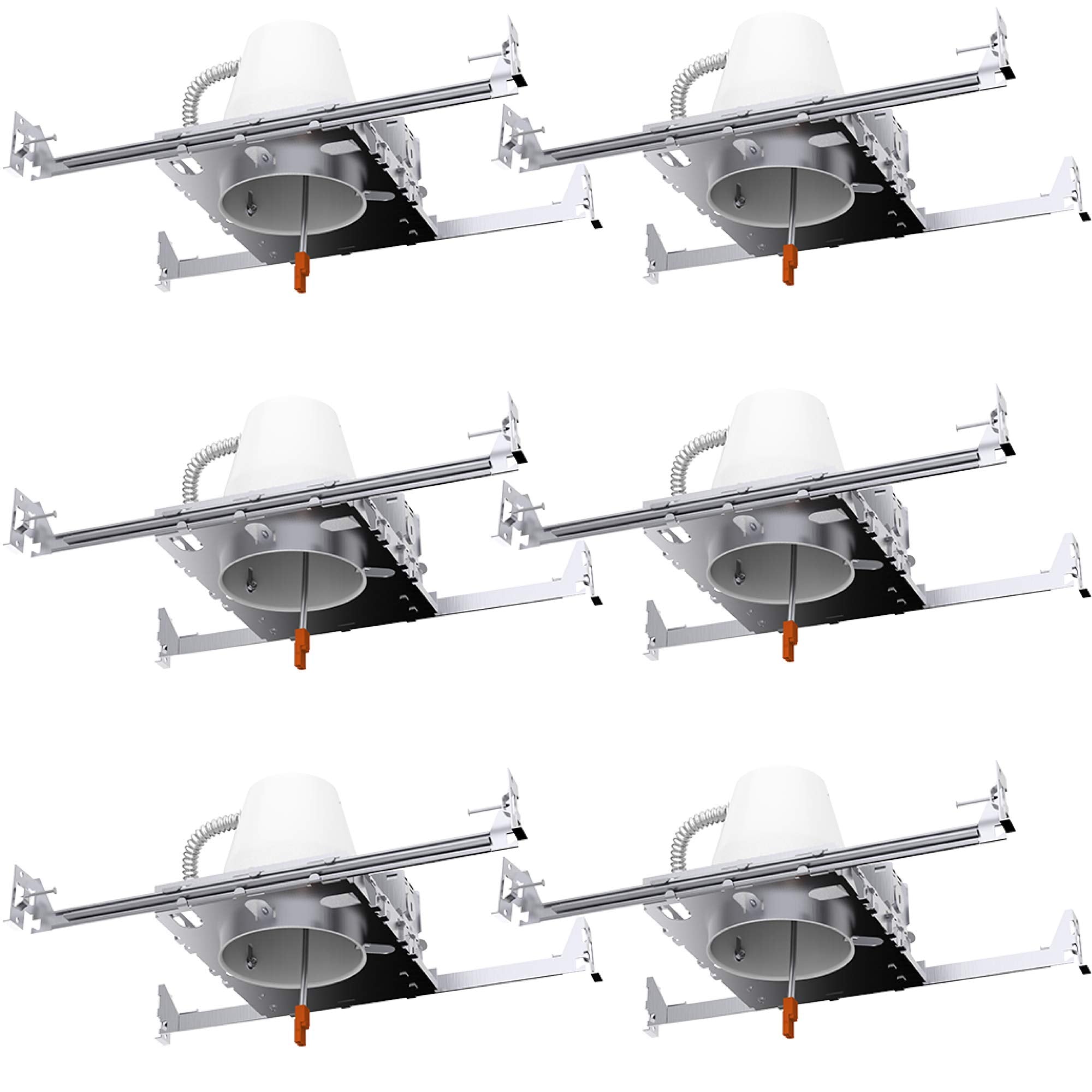 Sunco 4 Inch Recessed Lighting Housing Can Light New Construction, Air Tight Steel Ceiling Can, 120-277V, Hard Wired, Tp24 Connector, Easy Install, Ic Rated, Ul Listed 6 Pack