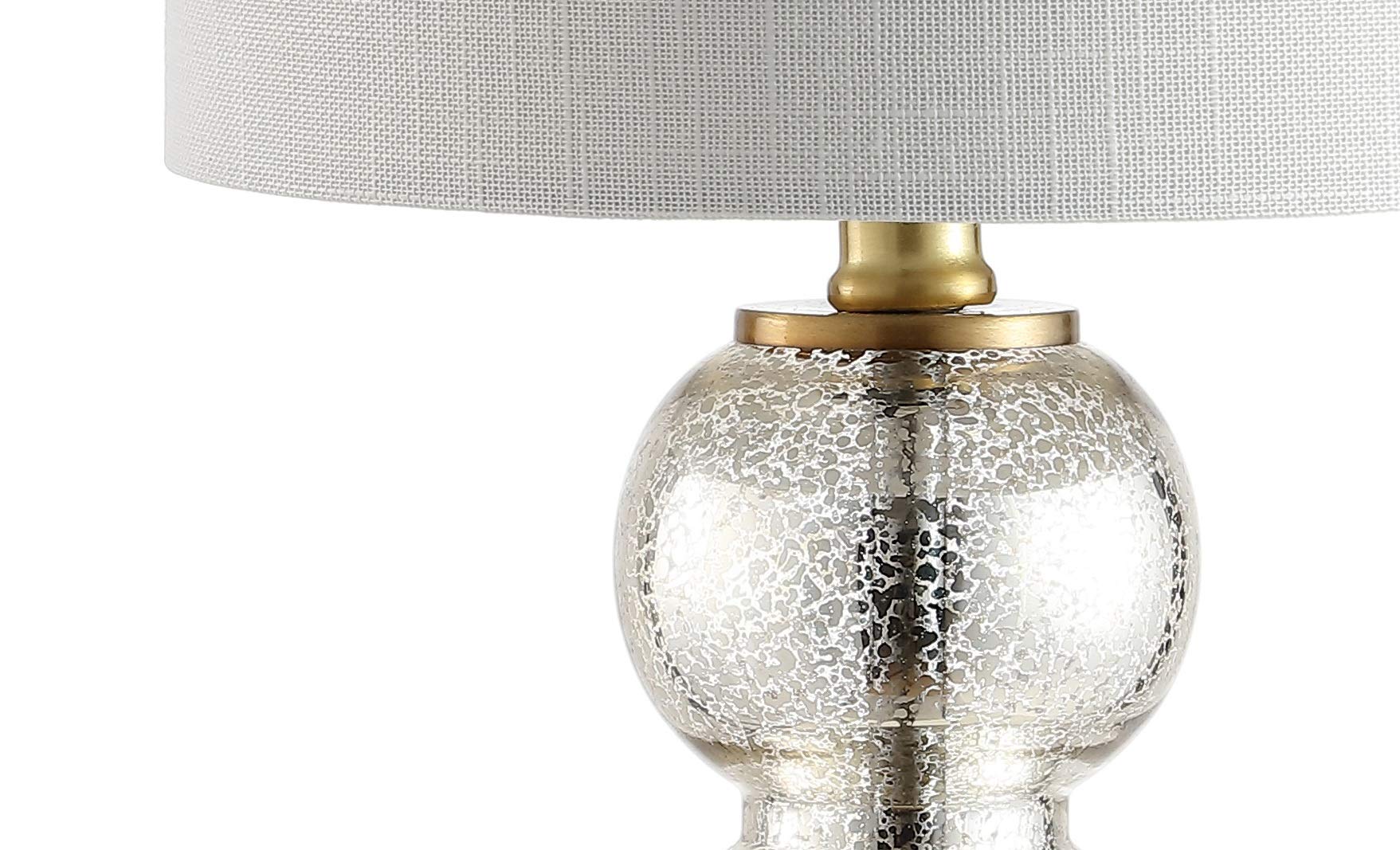 JONATHAN Y LED Table Lamp, 21in Glass/Metal, Mercury Glass/Brass Gold, Model JYL1021C, Contemporary Design for Bedroom, Living Room, Office
