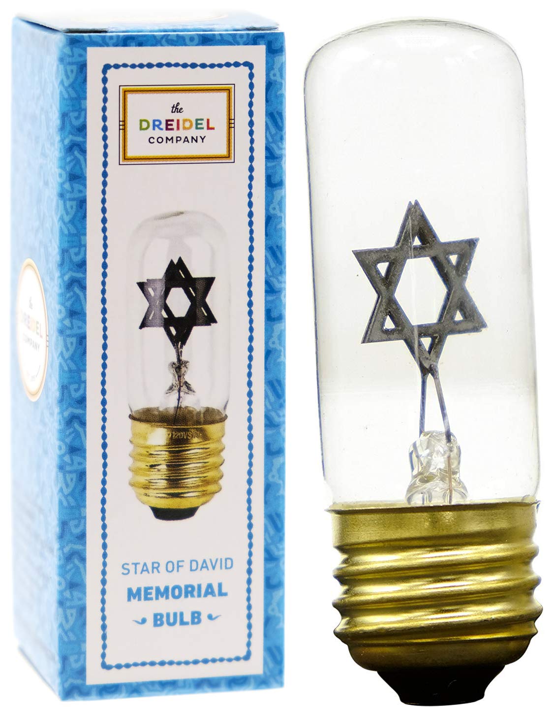 The Dreidel Company Neon Star Bulb Replacement for Yahrzeit Lamp, Red, 1 Count, Model H&PC-45947, Copper Material