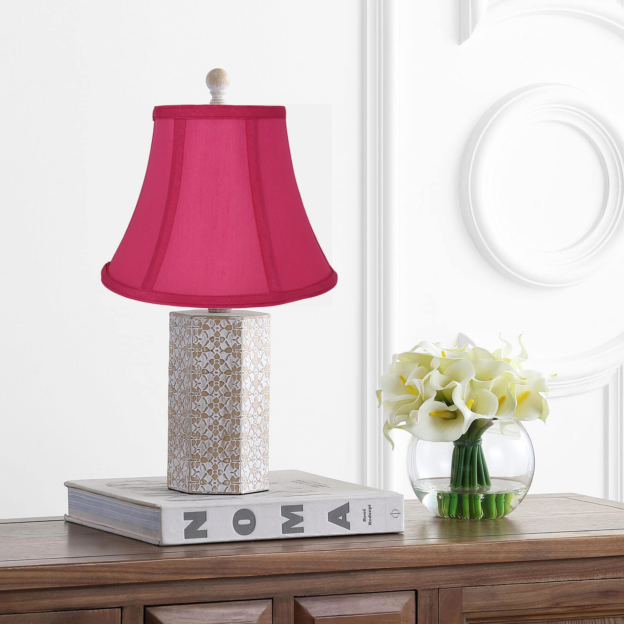 Urbanest Softback Bell Lampshade Set Of 2, Faux Silk, 5X9X7, Fuchsia, Spider-Fitter